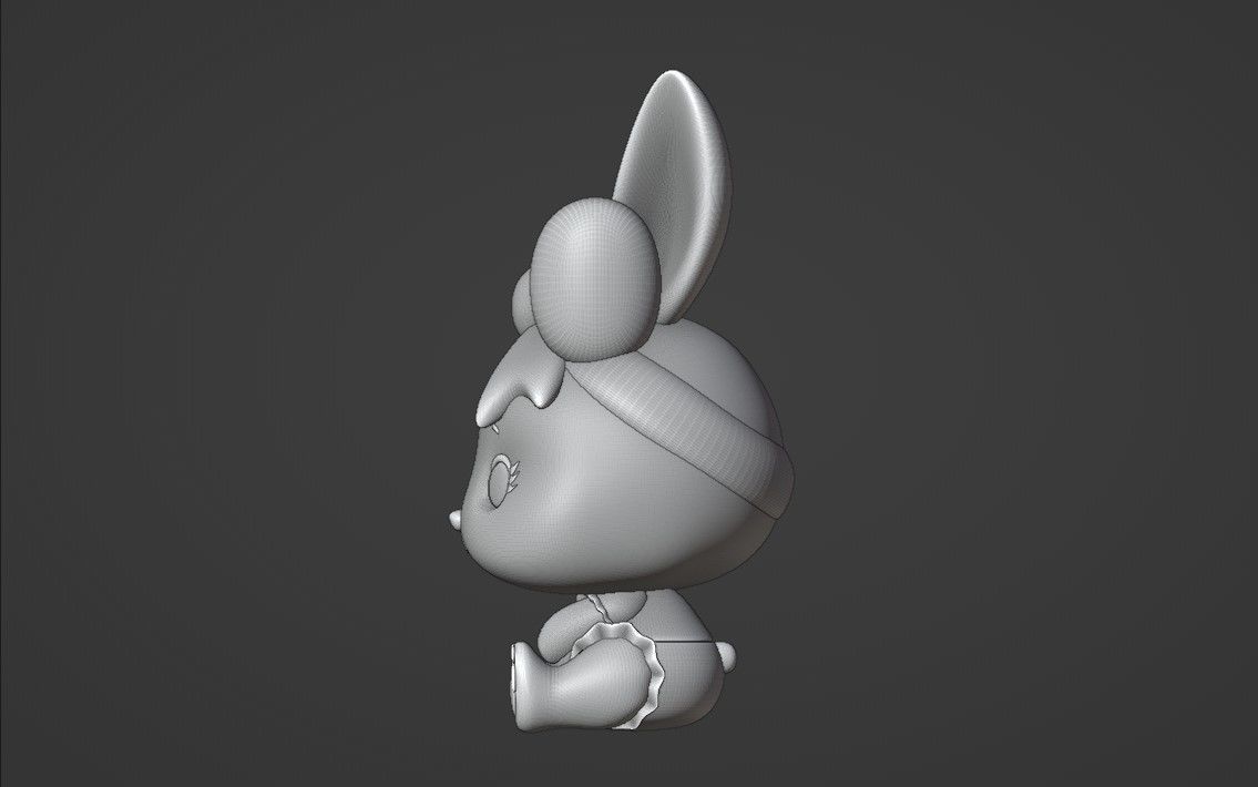 rabbit girl 3D print model_5