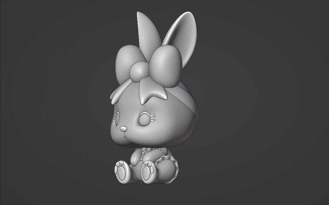 rabbit girl 3D print model_6