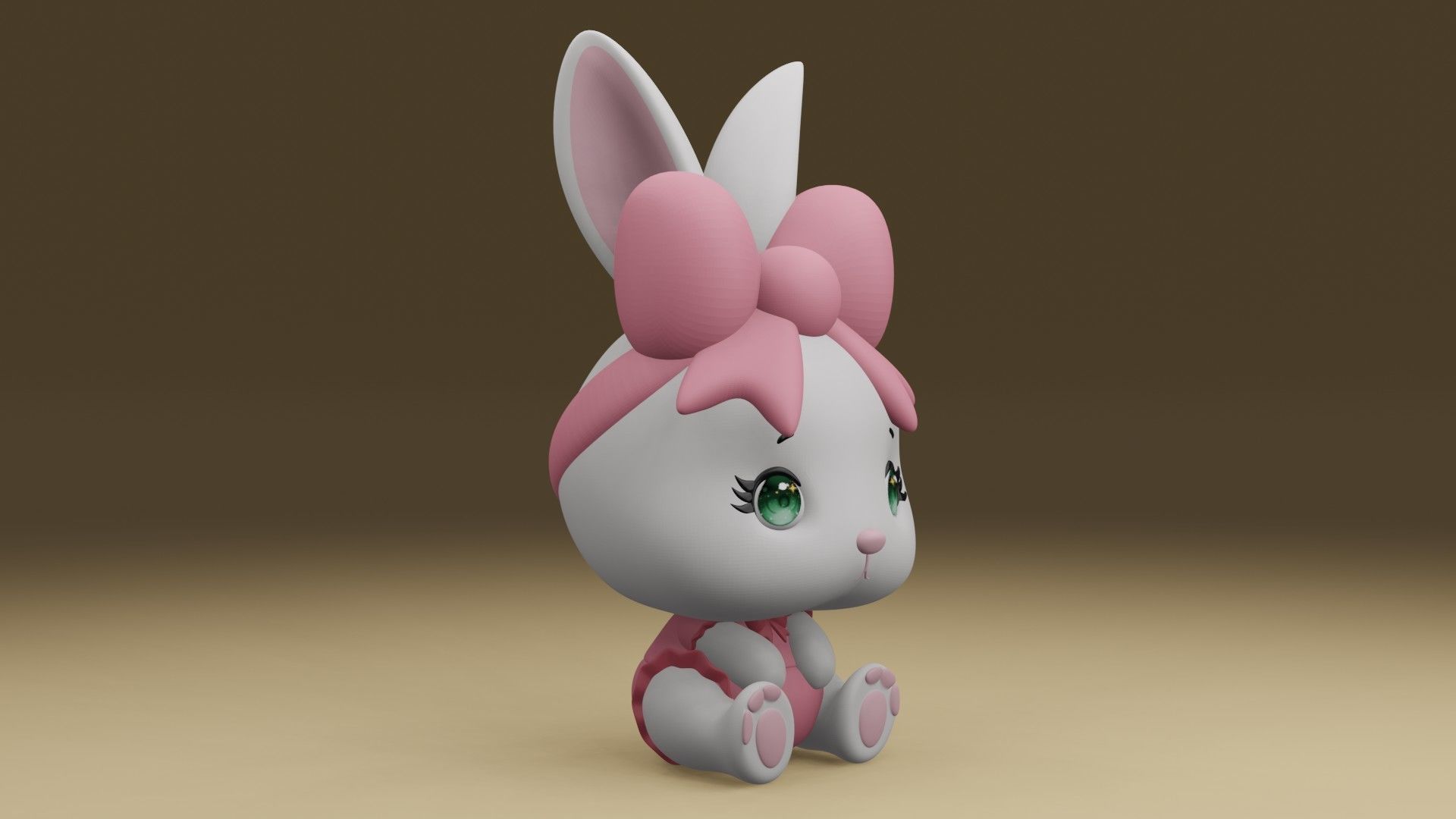 rabbit girl 3D print model_8