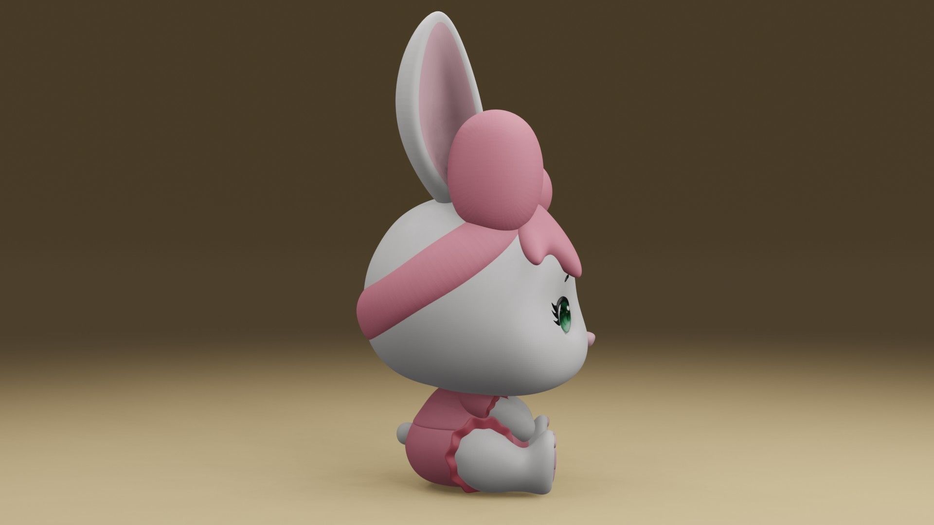 rabbit girl 3D print model_9