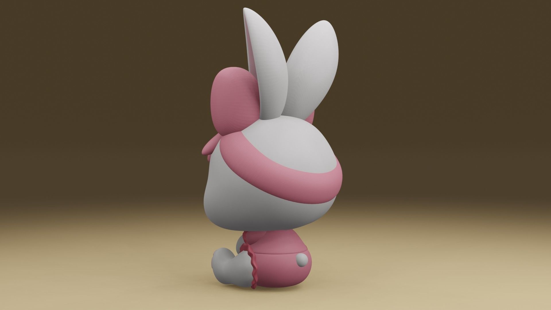 rabbit girl 3D print model_12
