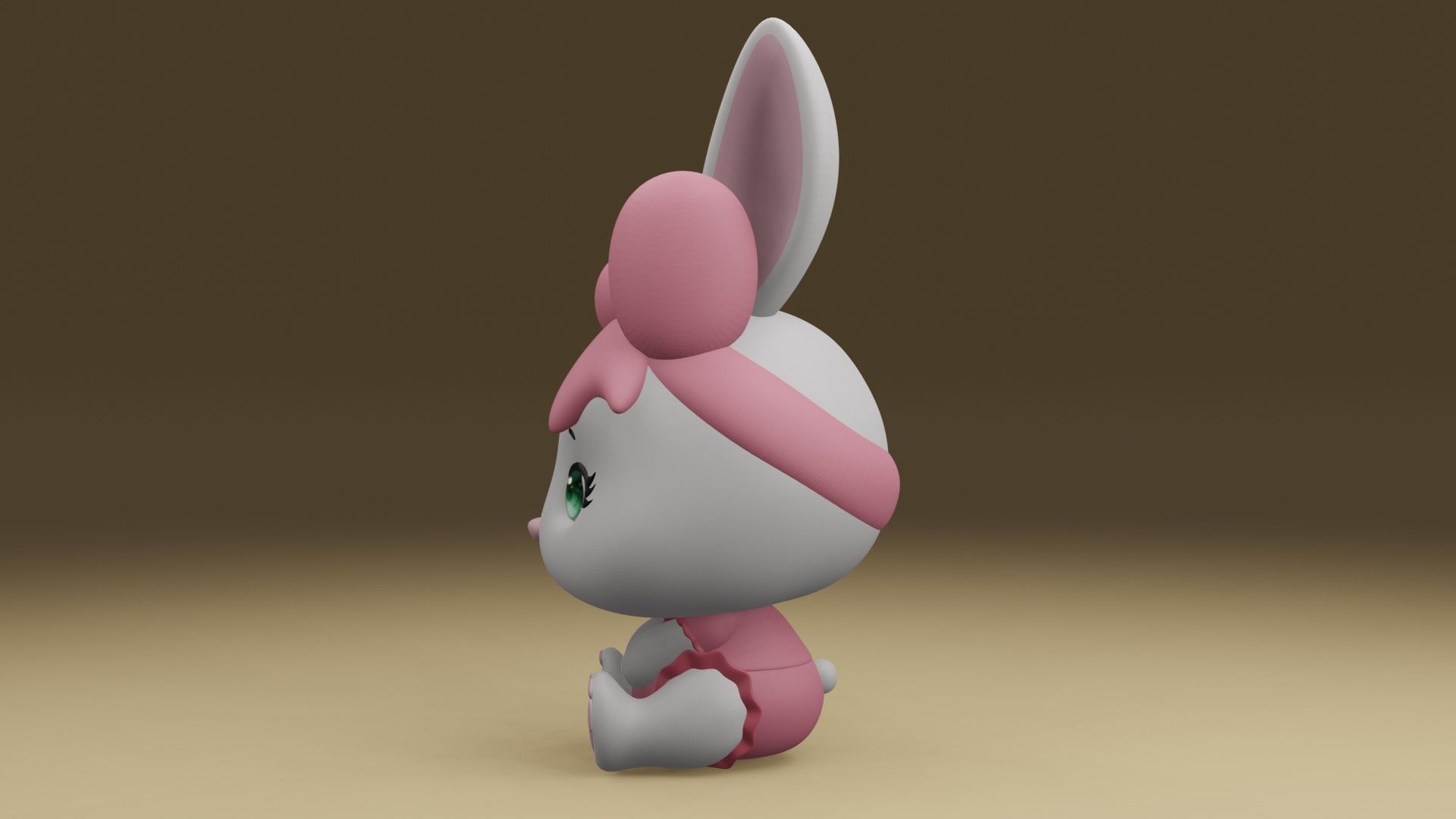 rabbit girl 3D print model_13
