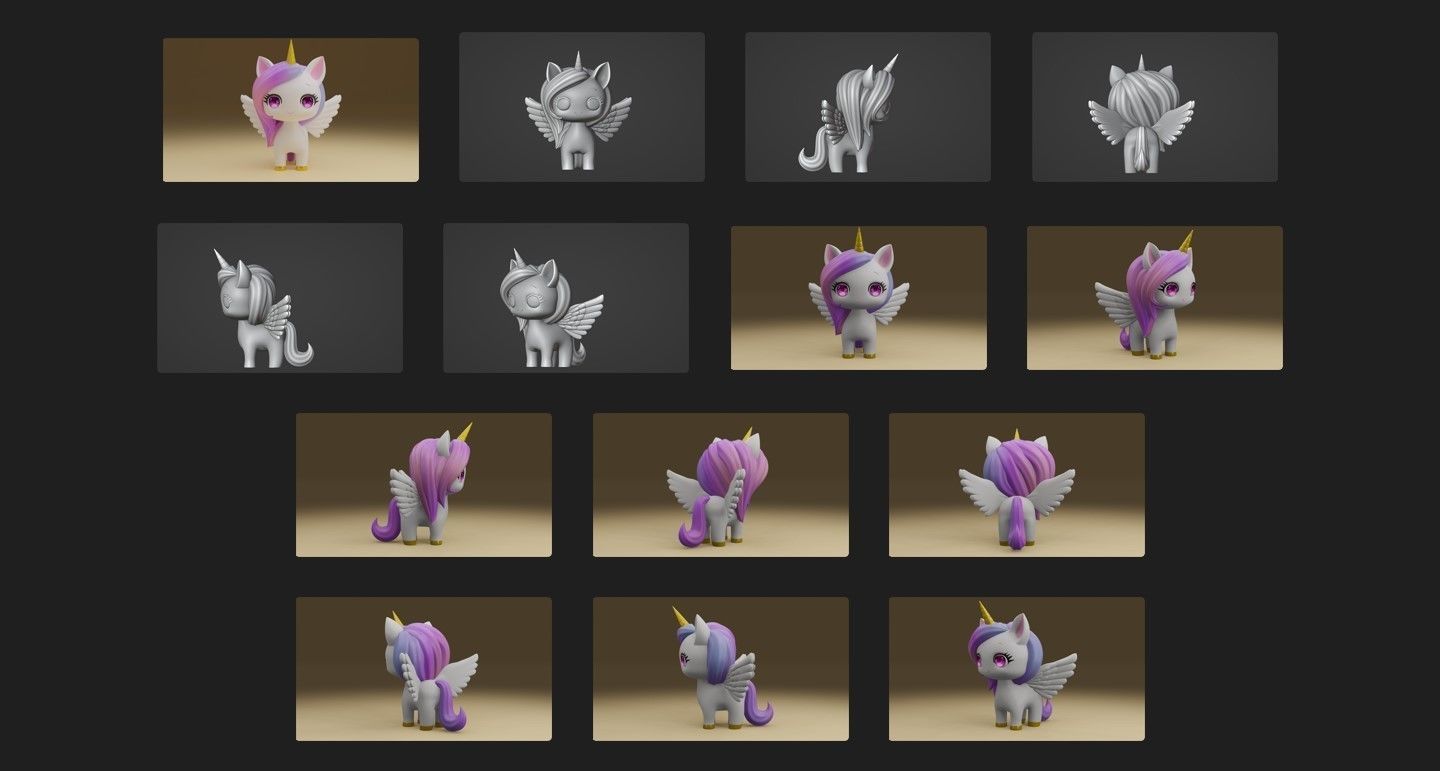 unicorn 3D print model_1