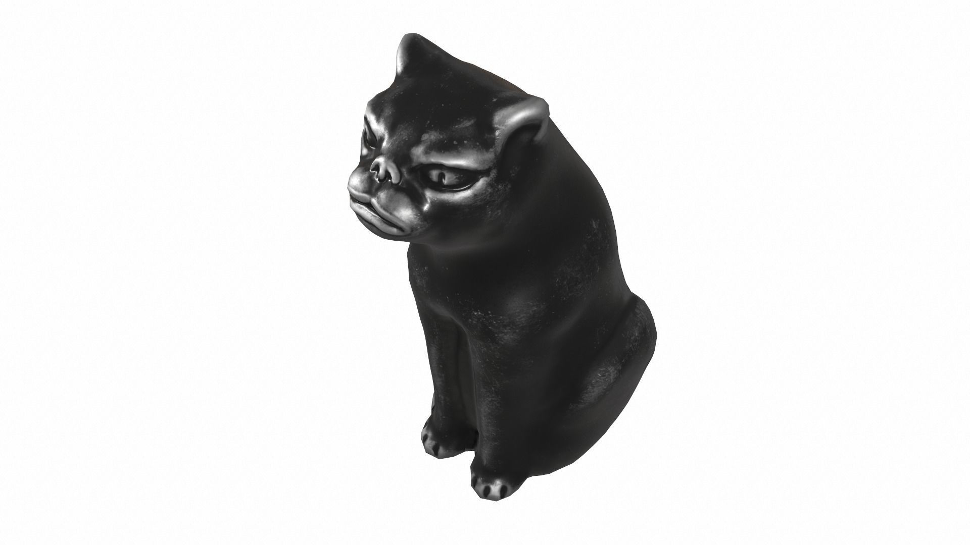 iron cat Low-poly 3D model_6