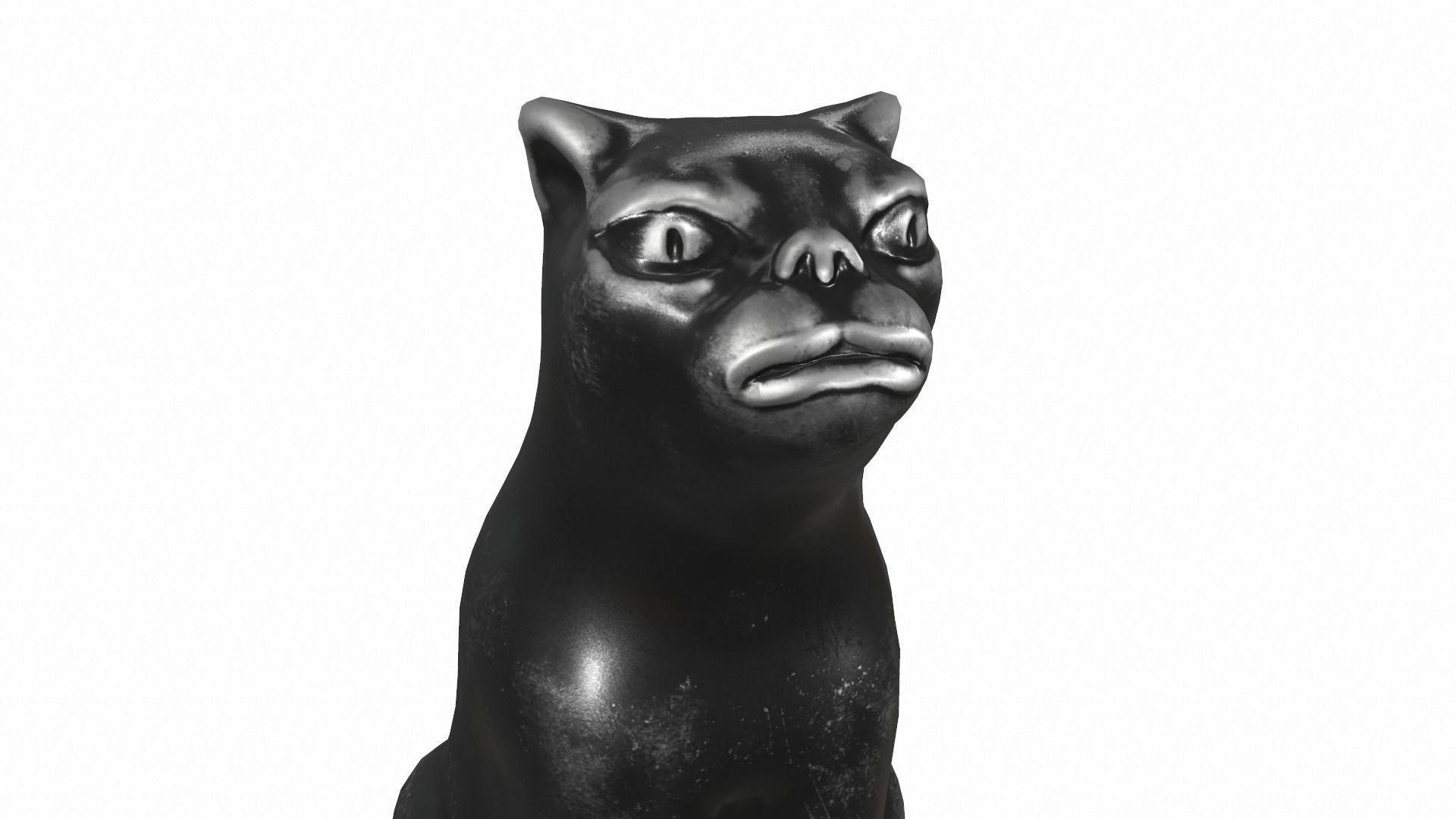 iron cat Low-poly 3D model_7