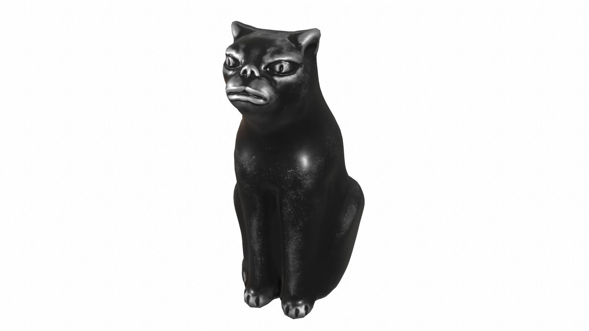 iron cat Low-poly 3D model_5