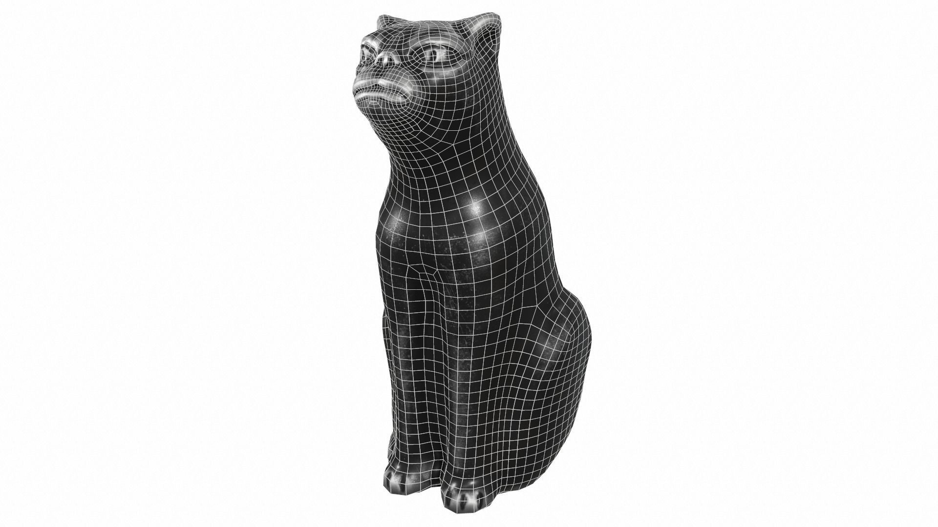 iron cat Low-poly 3D model_1