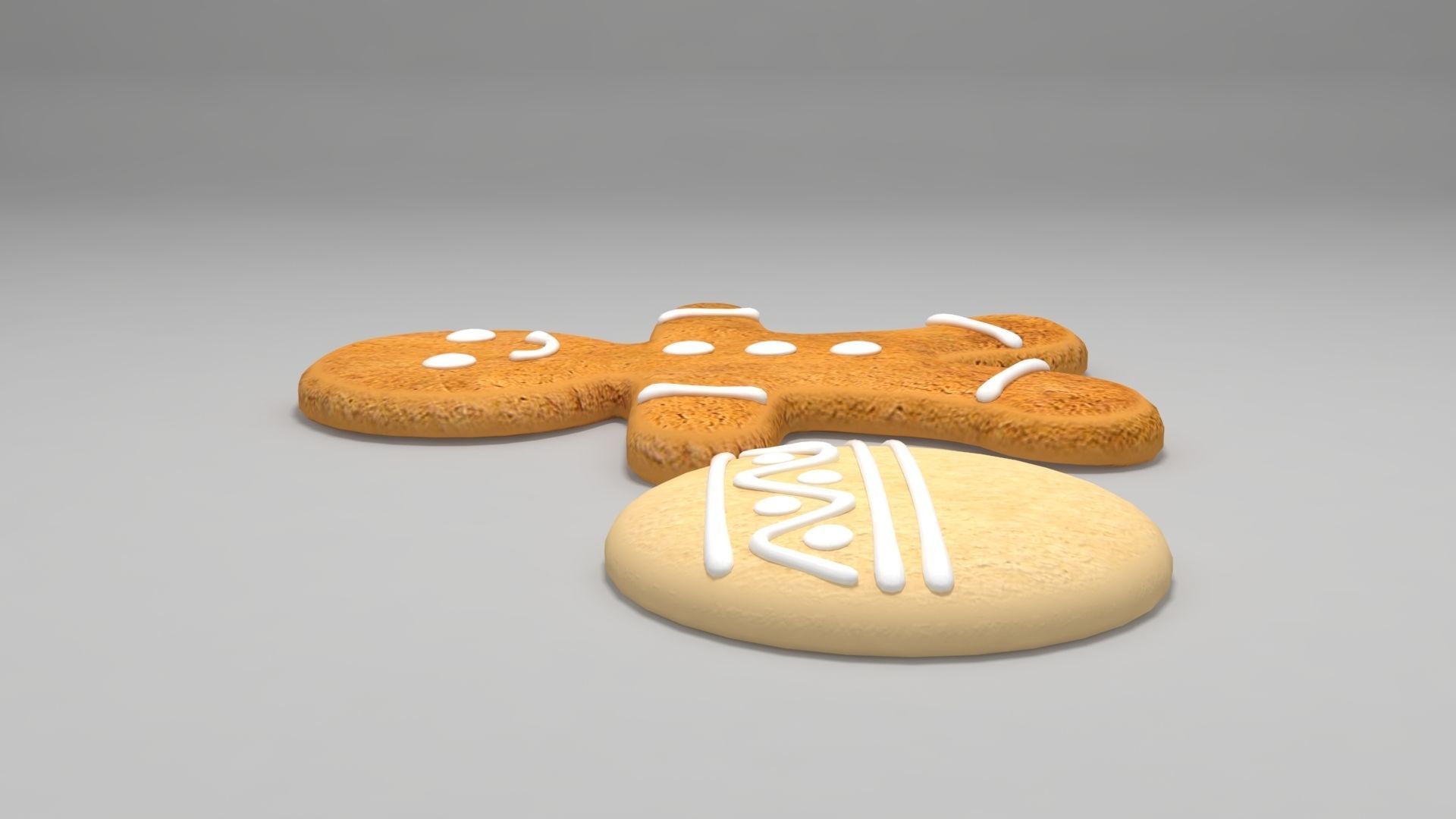 Cookie Low-poly 3D model_3