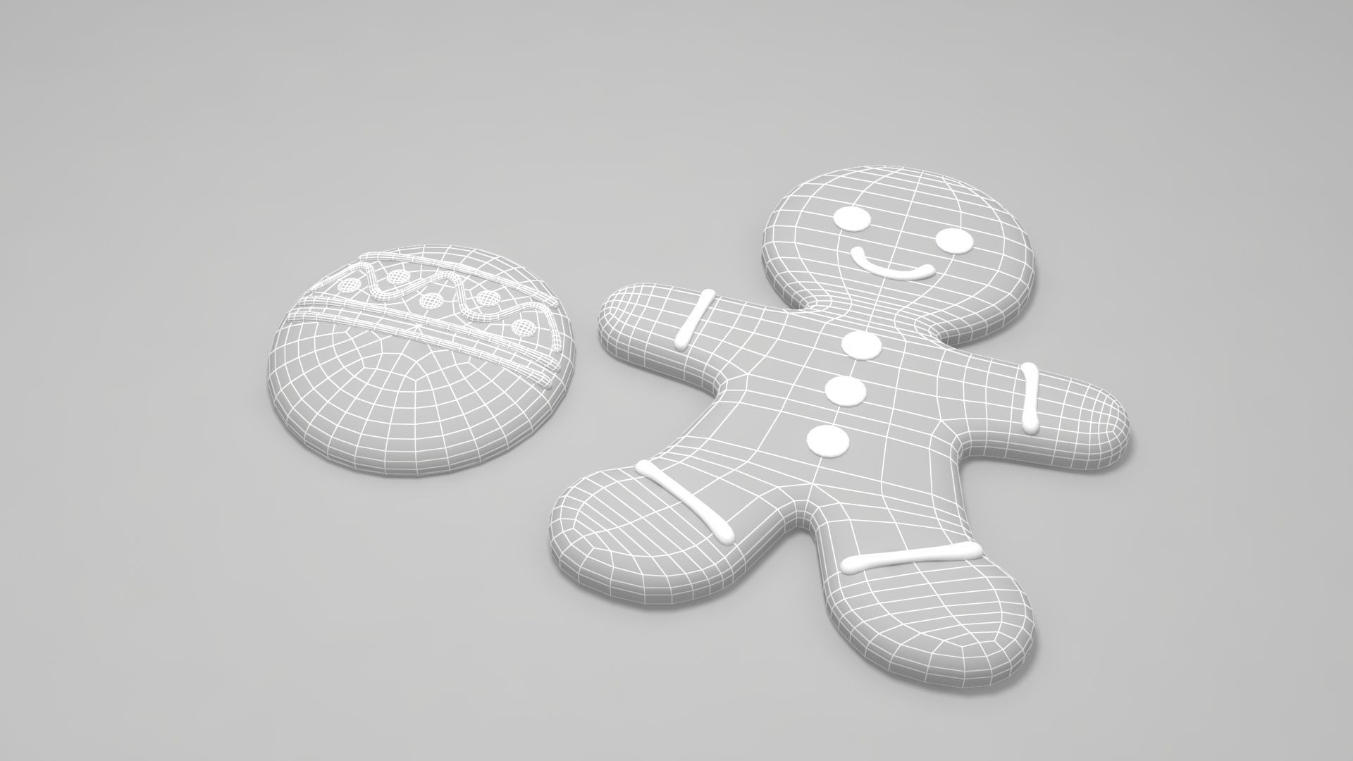 Cookie Low-poly 3D model_1