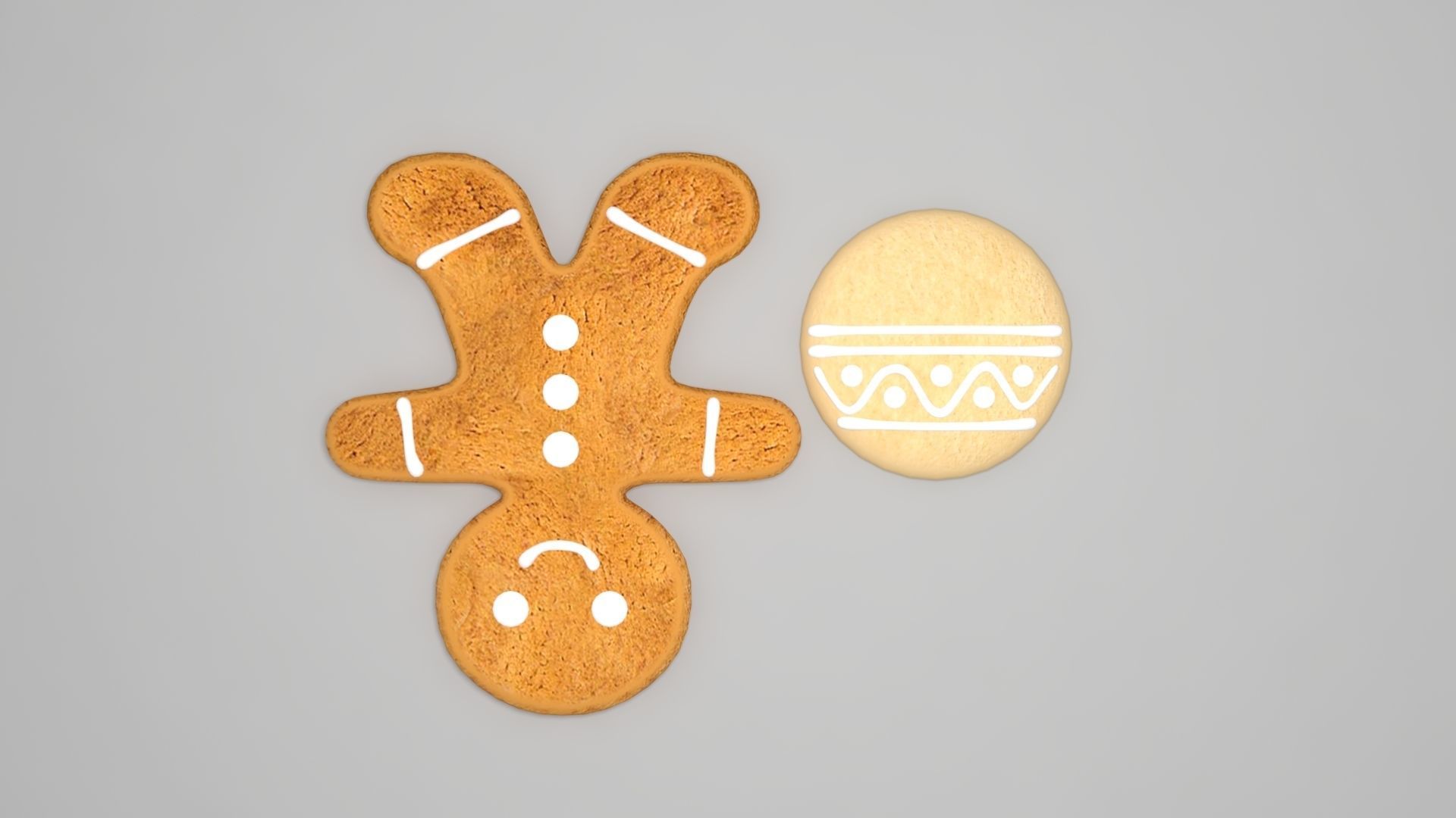 Cookie Low-poly 3D model_7