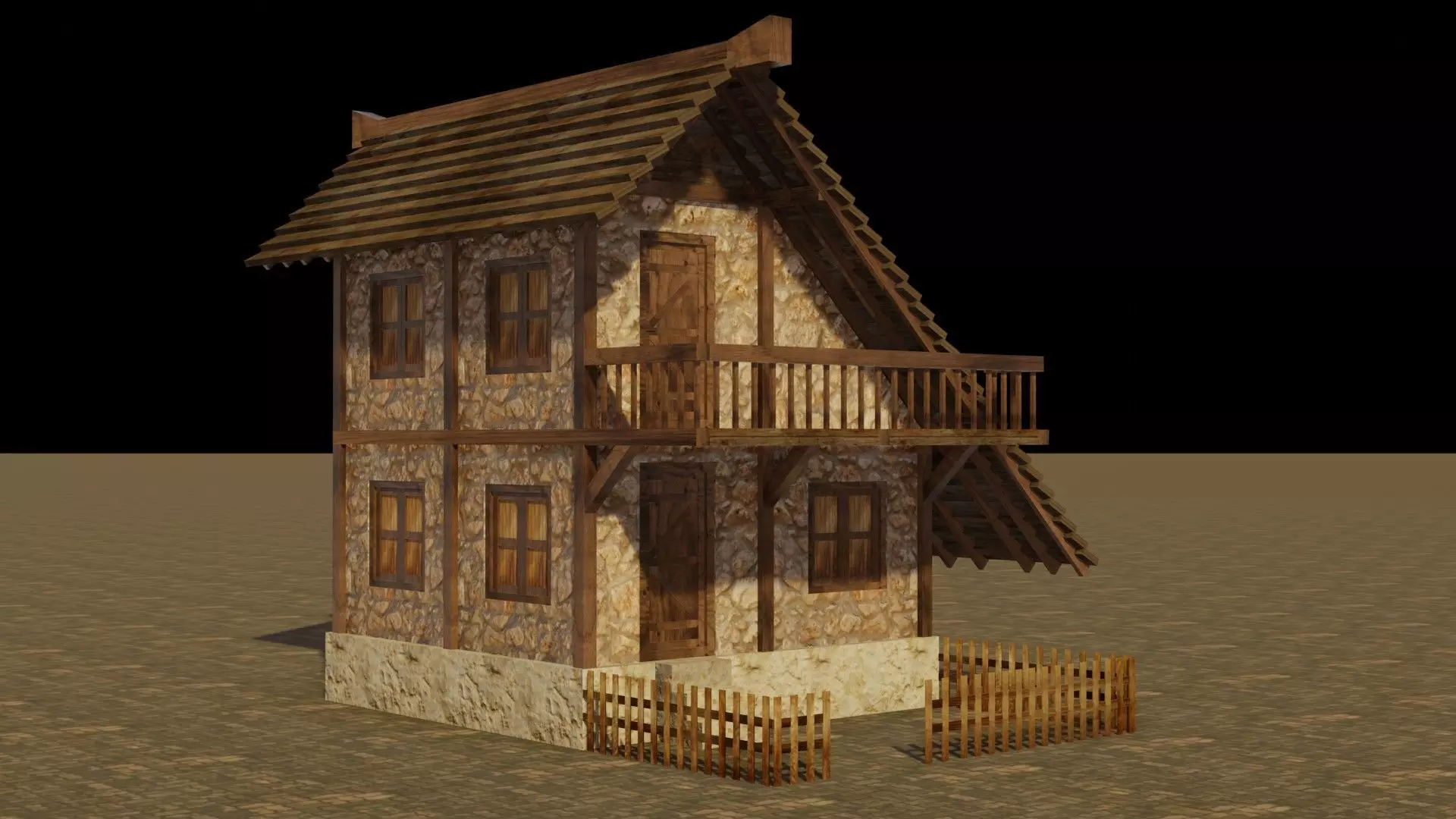 Medieval house 19 Free low-poly 3D model