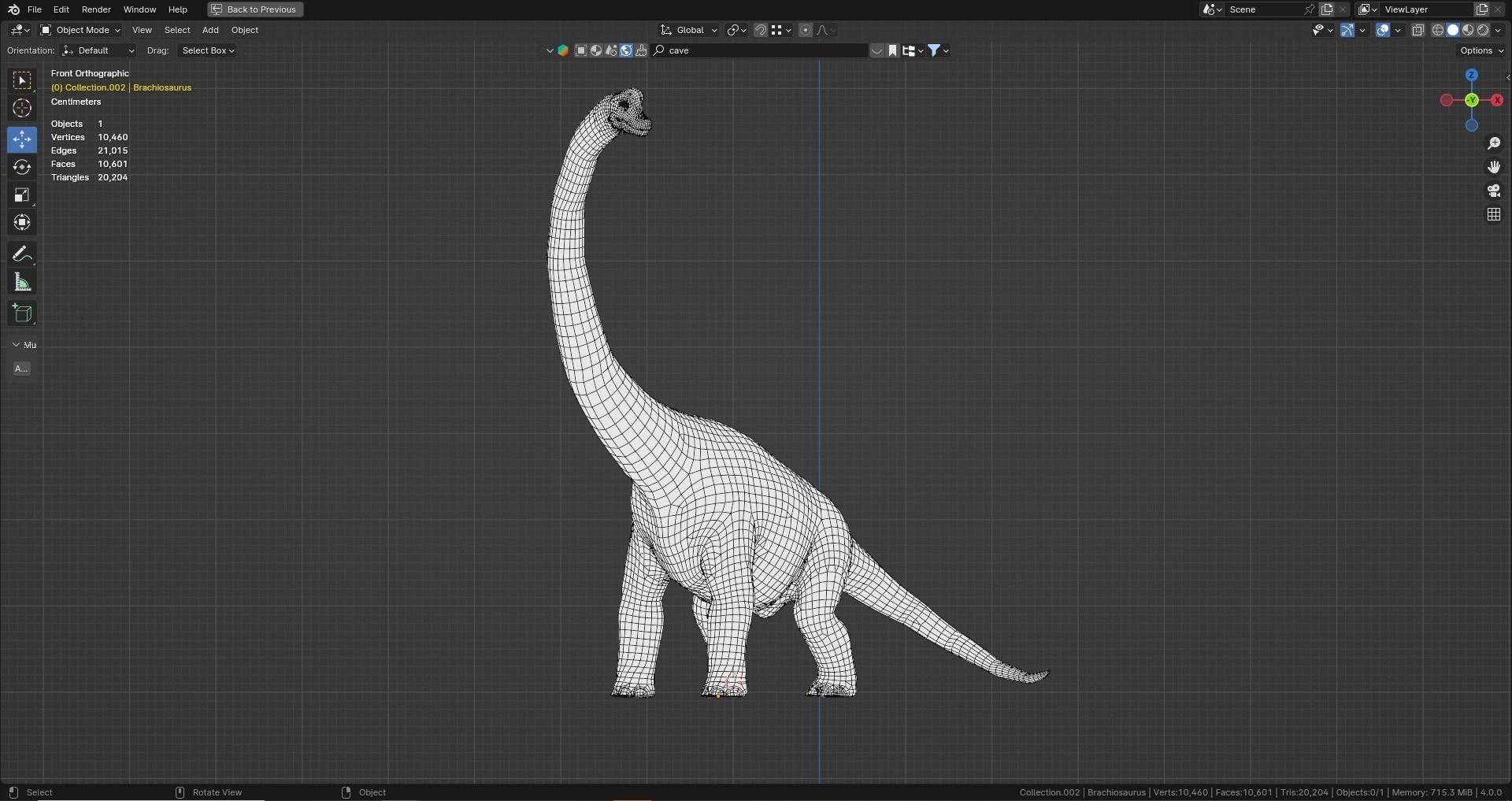 Low poly Realistic Dinosaur - Brachiosaurus Low-poly 3D model_9