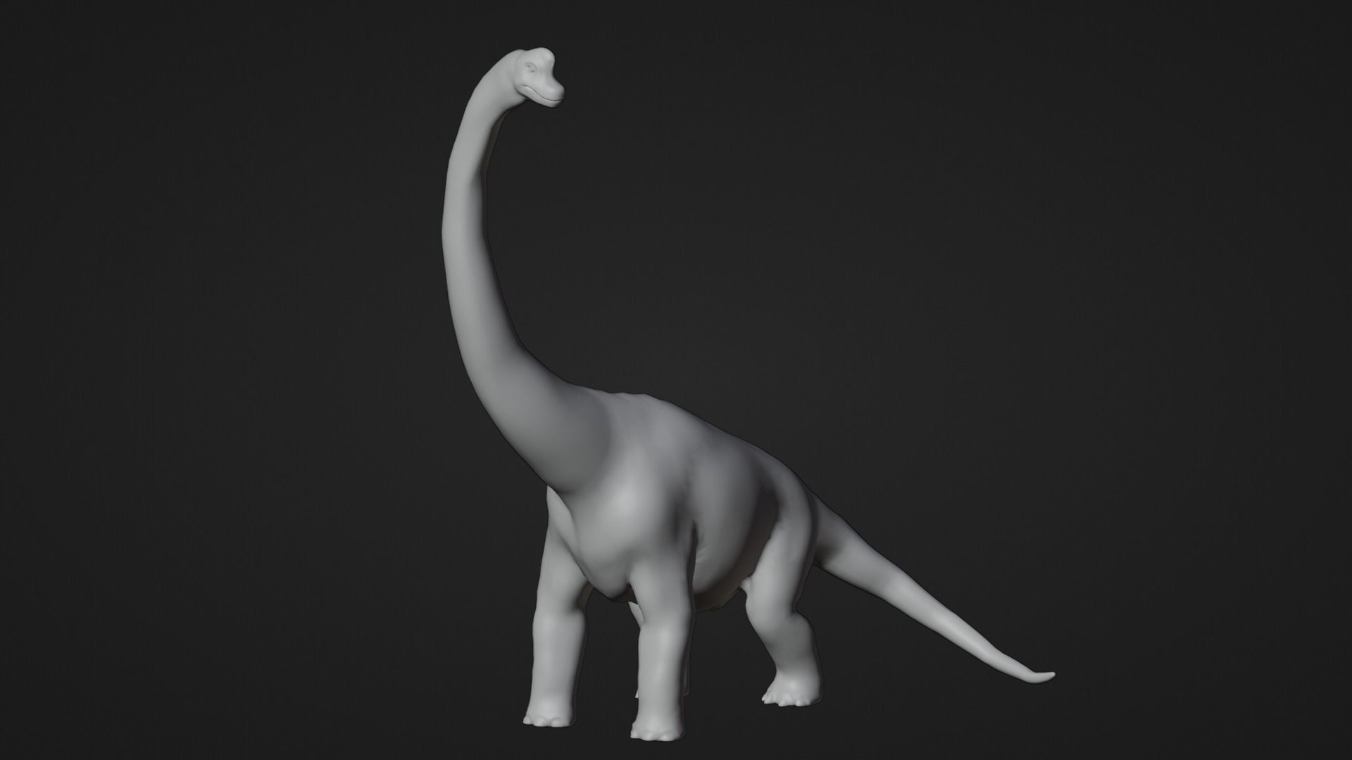 Low poly Realistic Dinosaur - Brachiosaurus Low-poly 3D model_8