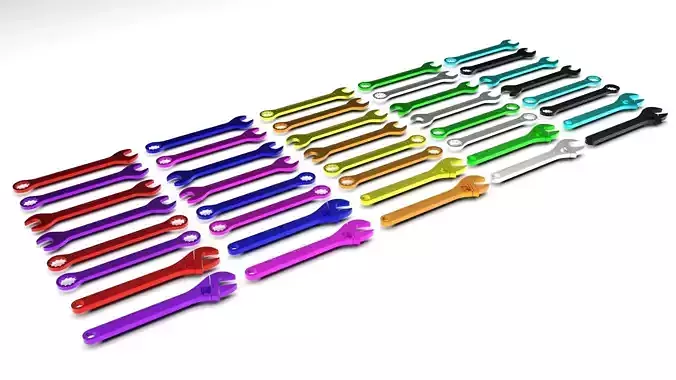 Colored Wrenches Set