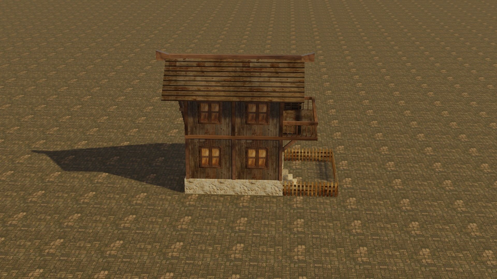 Medieval house 18 Low-poly 3D model_6