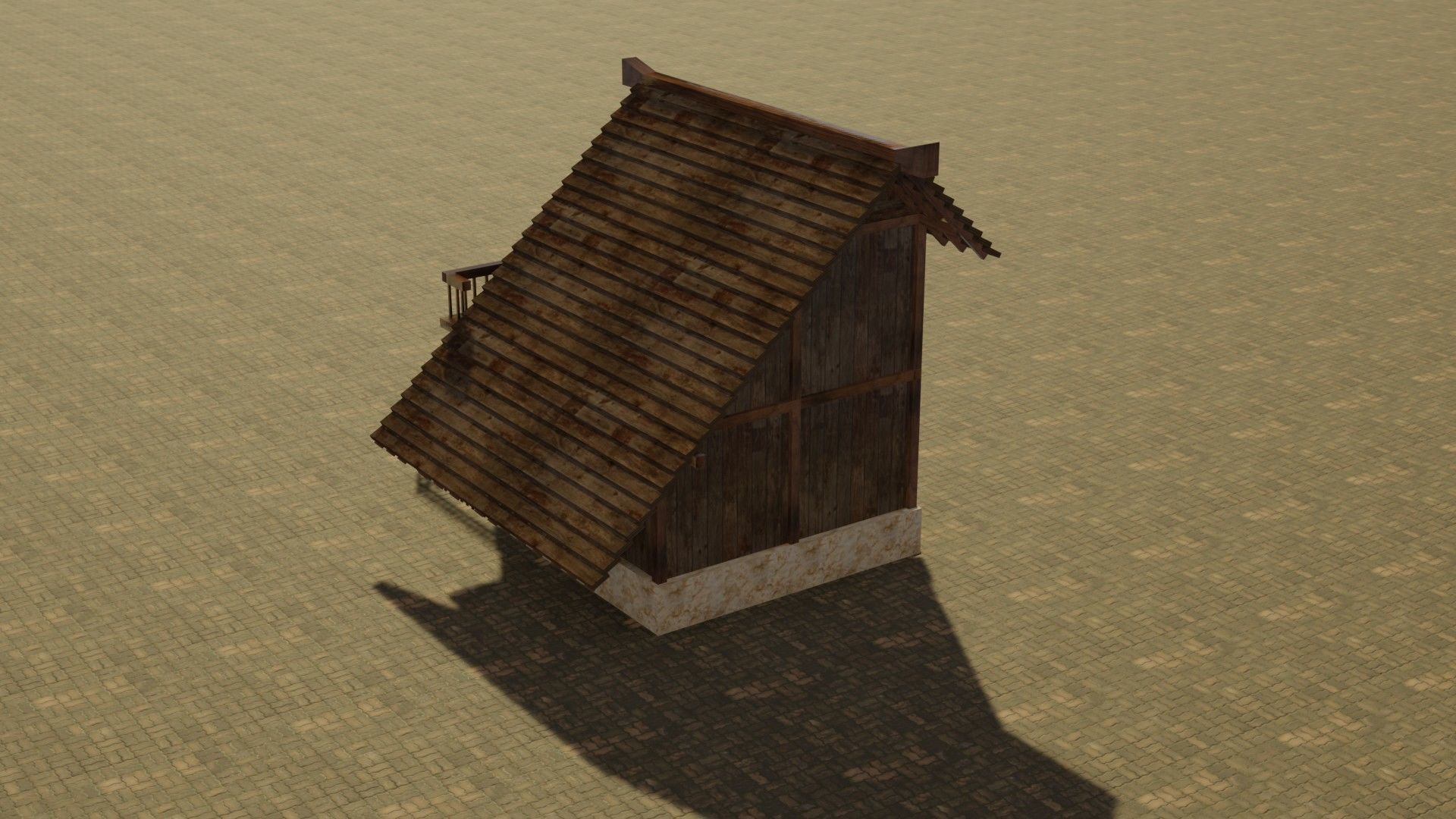 Medieval house 18 Low-poly 3D model_8