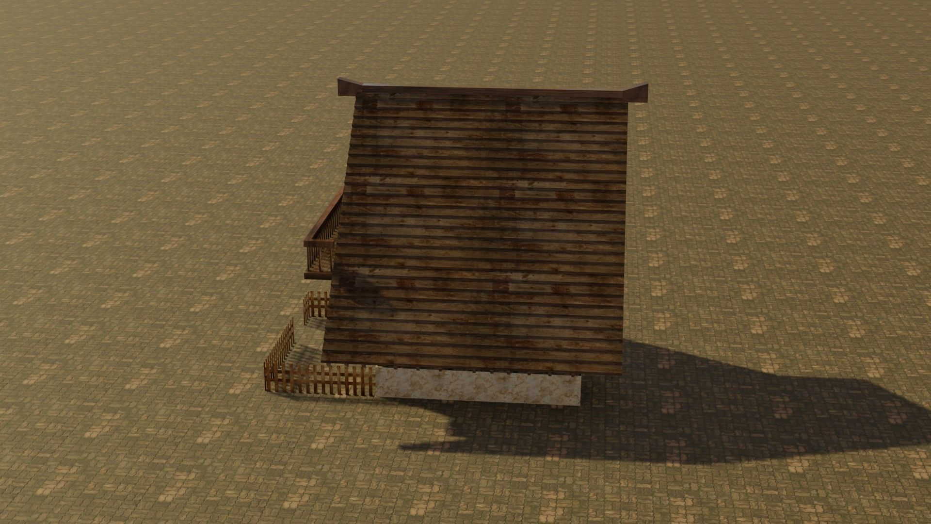 Medieval house 18 Low-poly 3D model_9