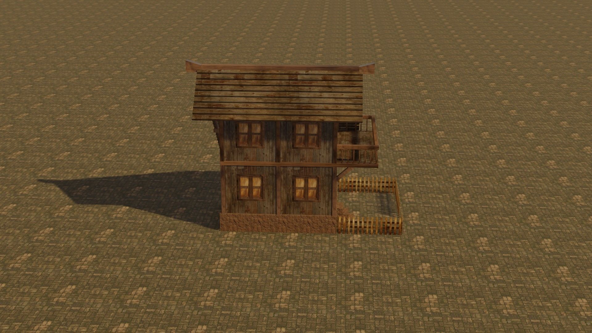 Medieval house 17 Low-poly 3D model_6