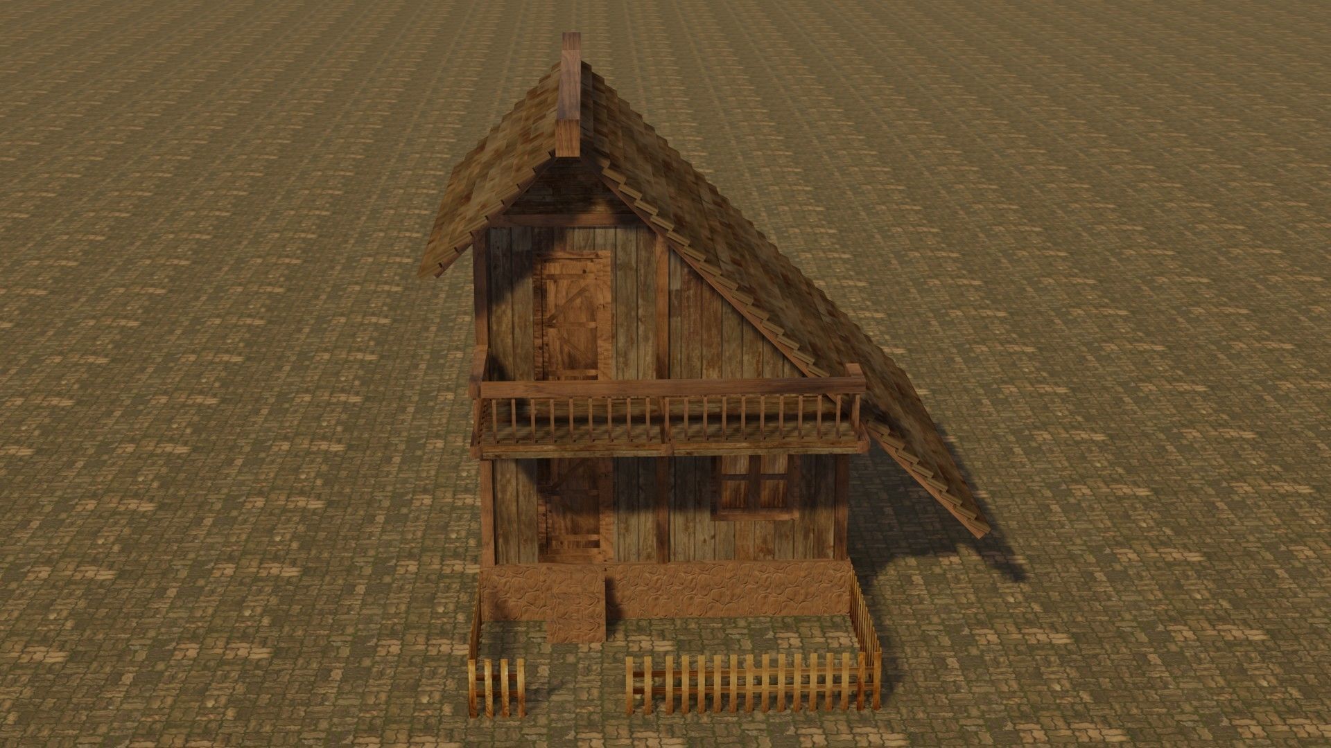 Medieval house 17 Low-poly 3D model_1