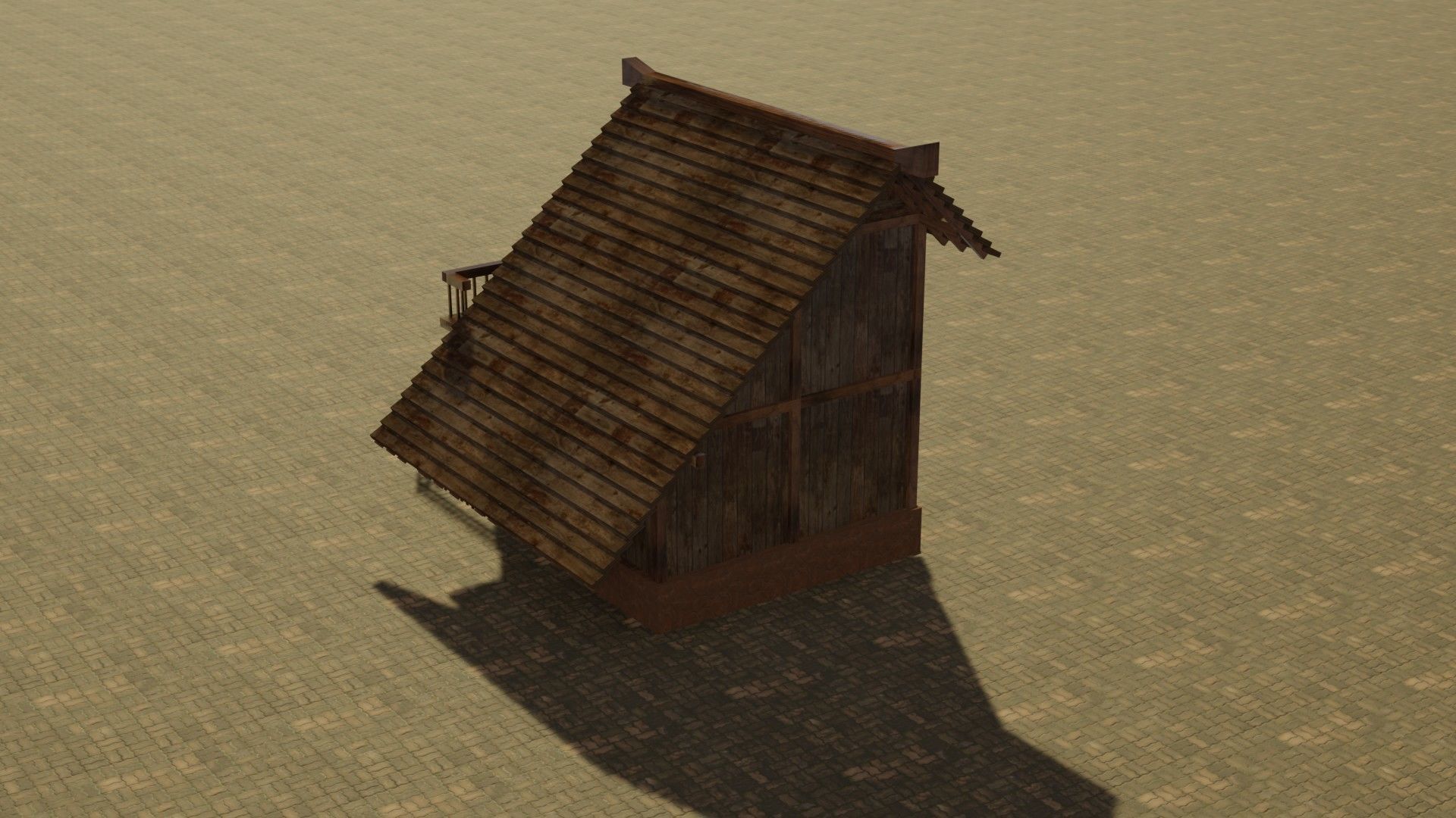 Medieval house 17 Low-poly 3D model_8