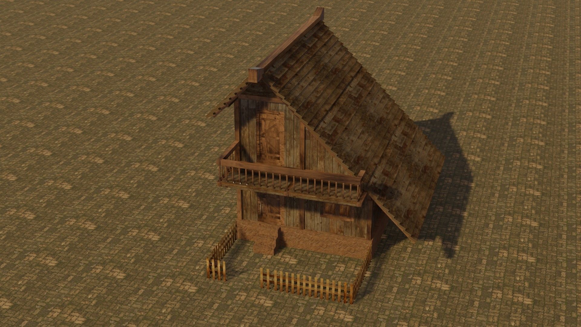 Medieval house 17 Low-poly 3D model_3
