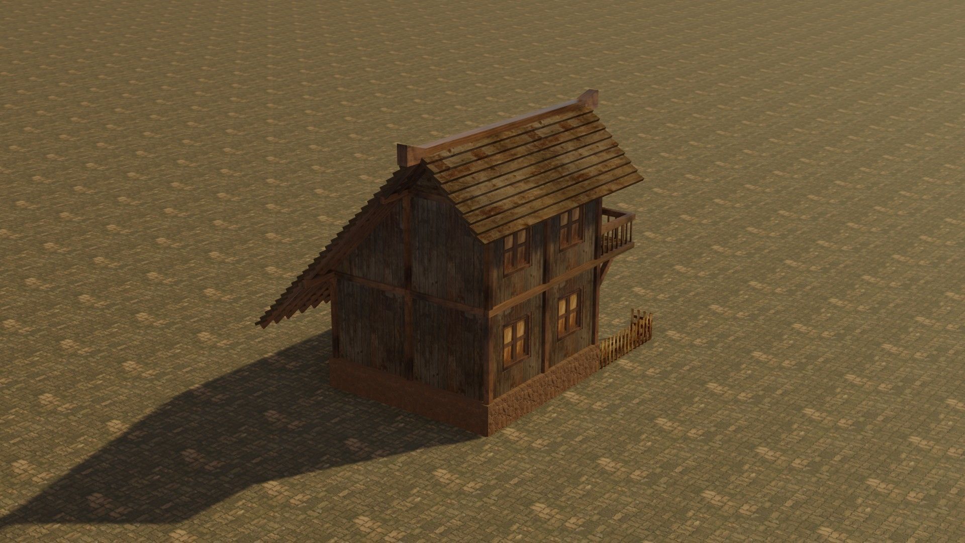 Medieval house 17 Low-poly 3D model_7