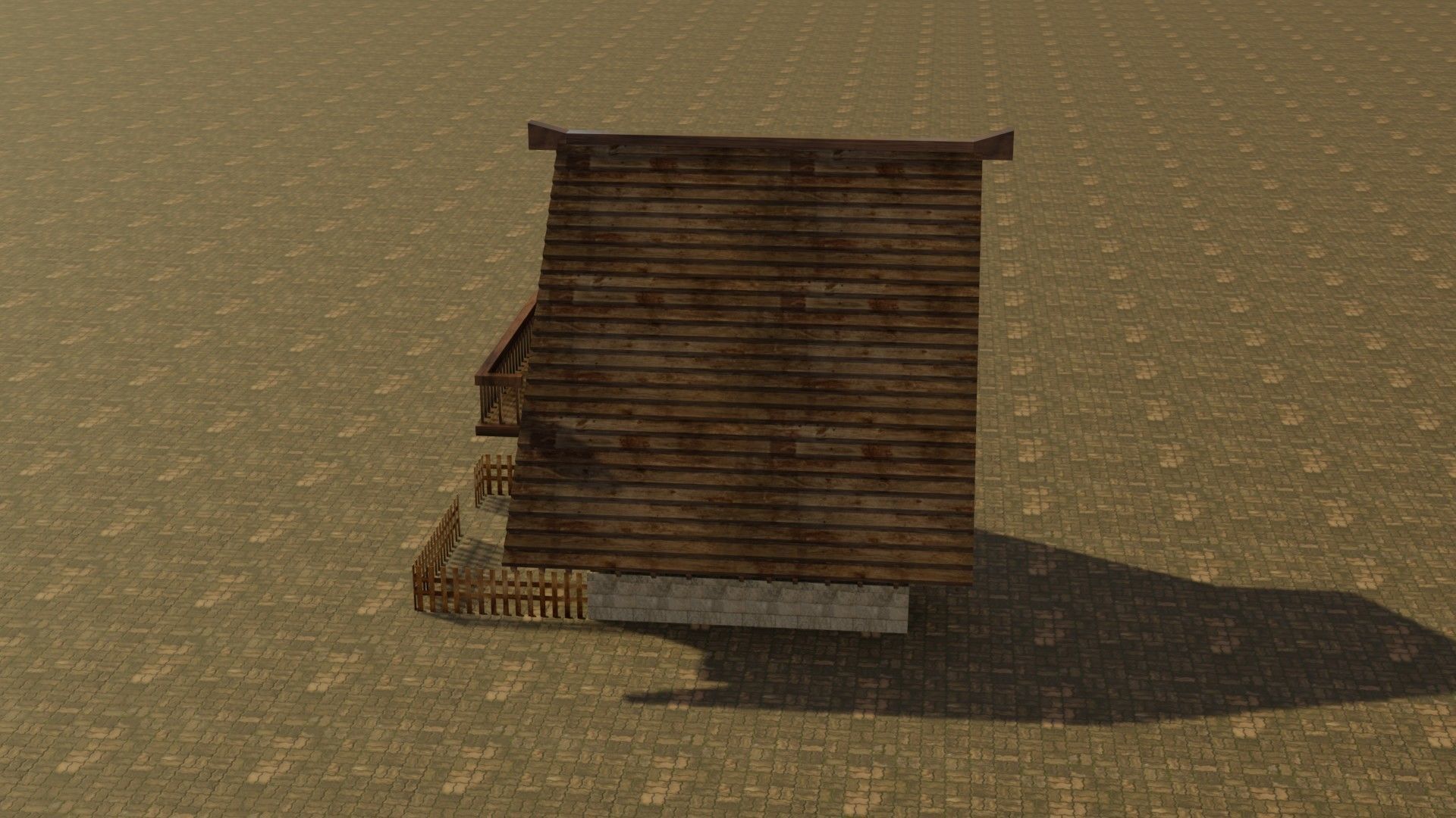 Medieval house Low-poly 3D model_9