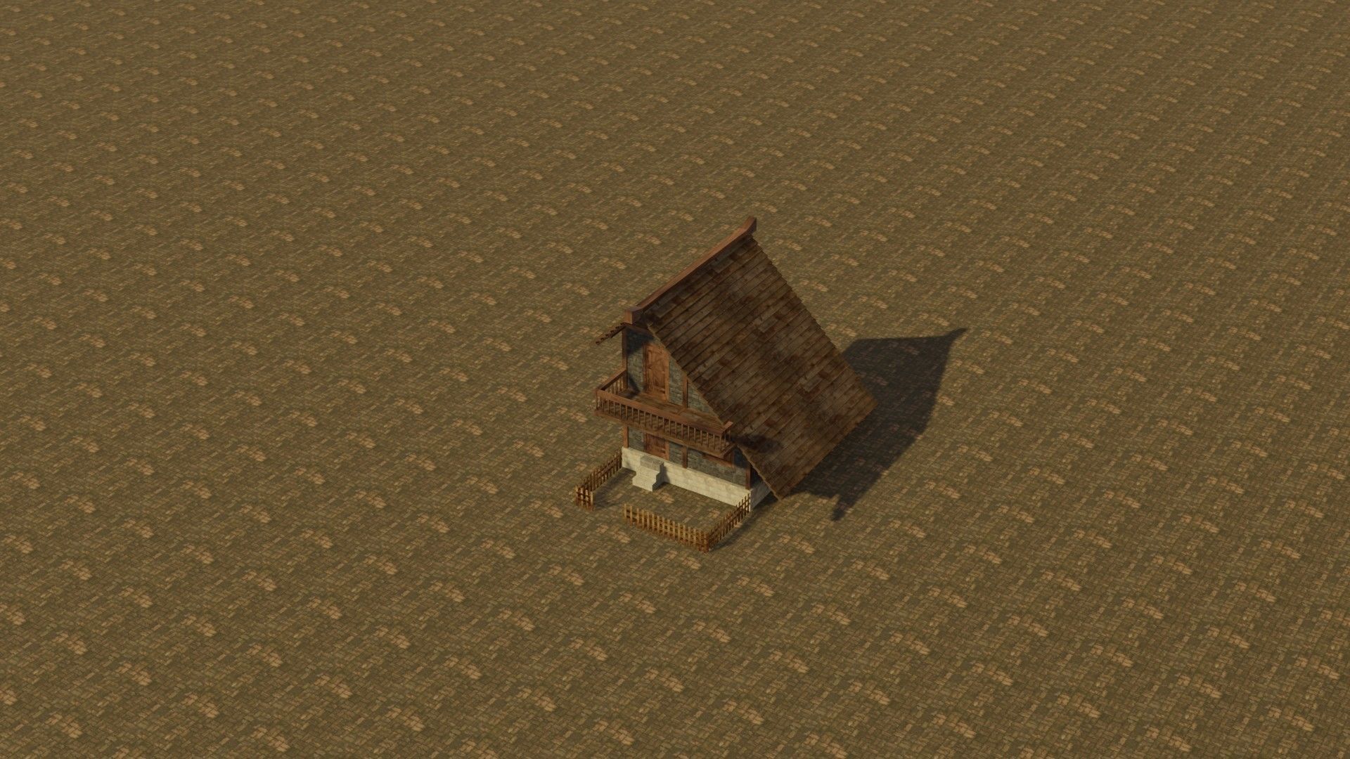 Medieval house Low-poly 3D model_13