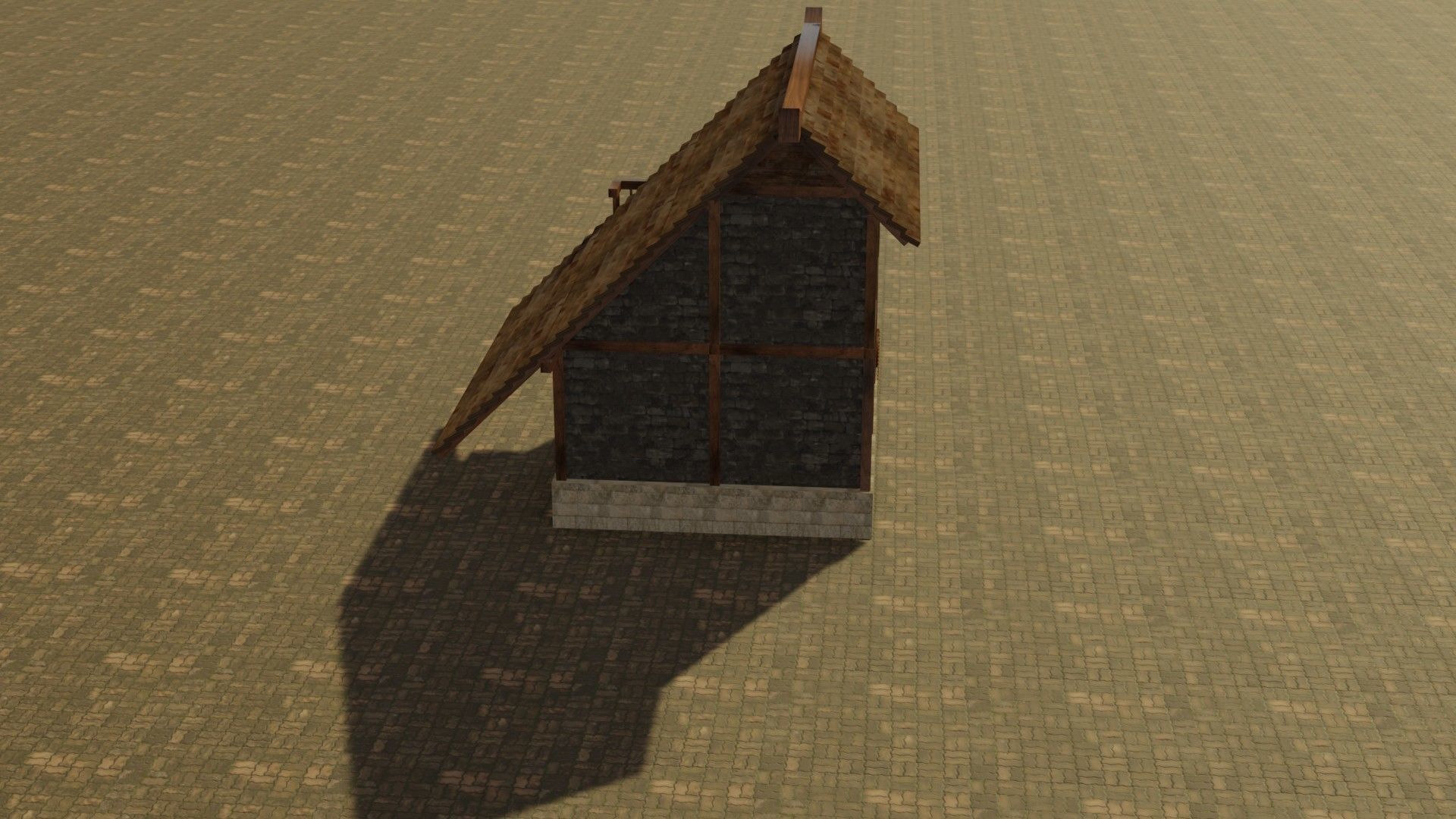 Medieval house Low-poly 3D model_15