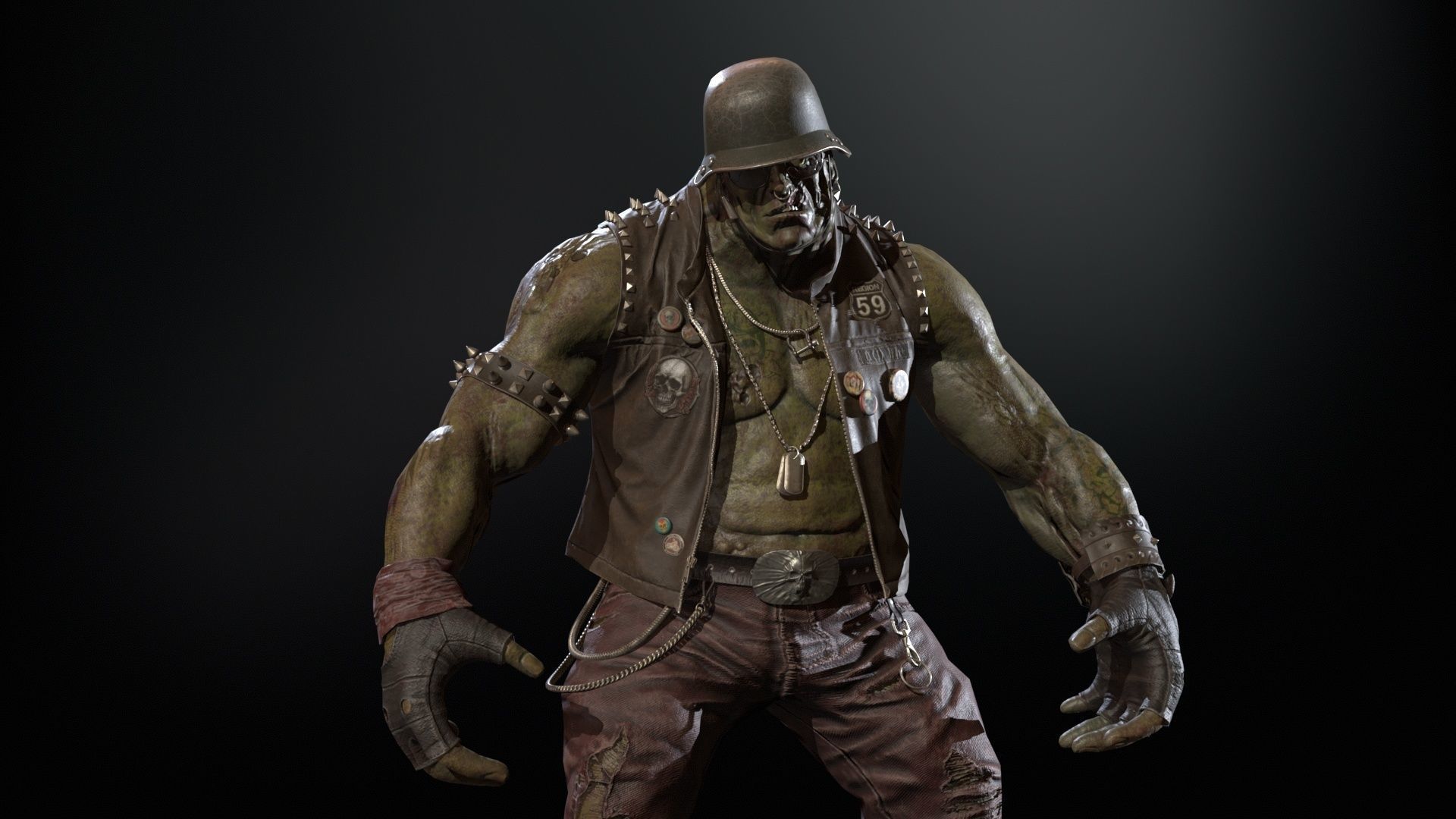 ZombieBiker Low-poly 3D model_29