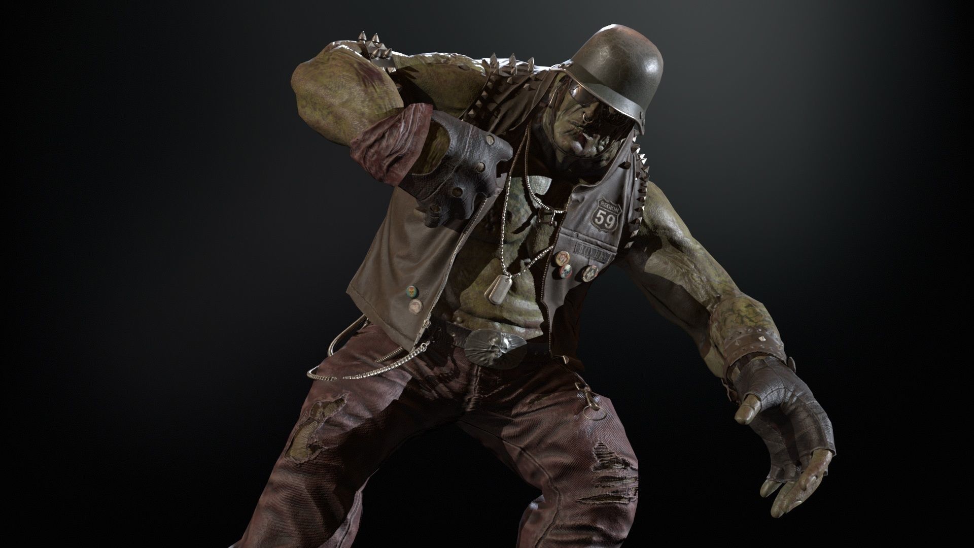 ZombieBiker Low-poly 3D model_25