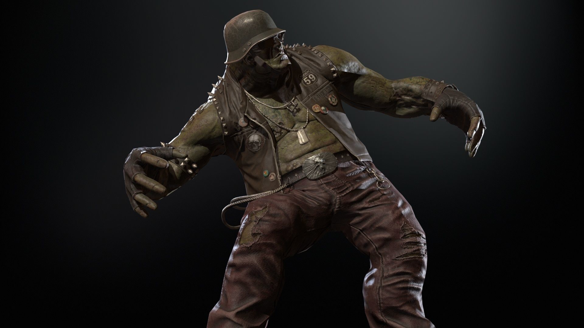 ZombieBiker Low-poly 3D model_24