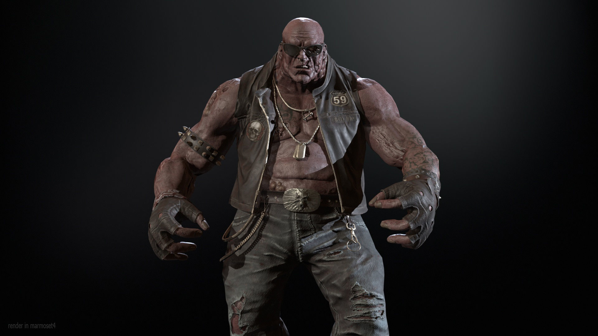 ZombieBiker Low-poly 3D model_3