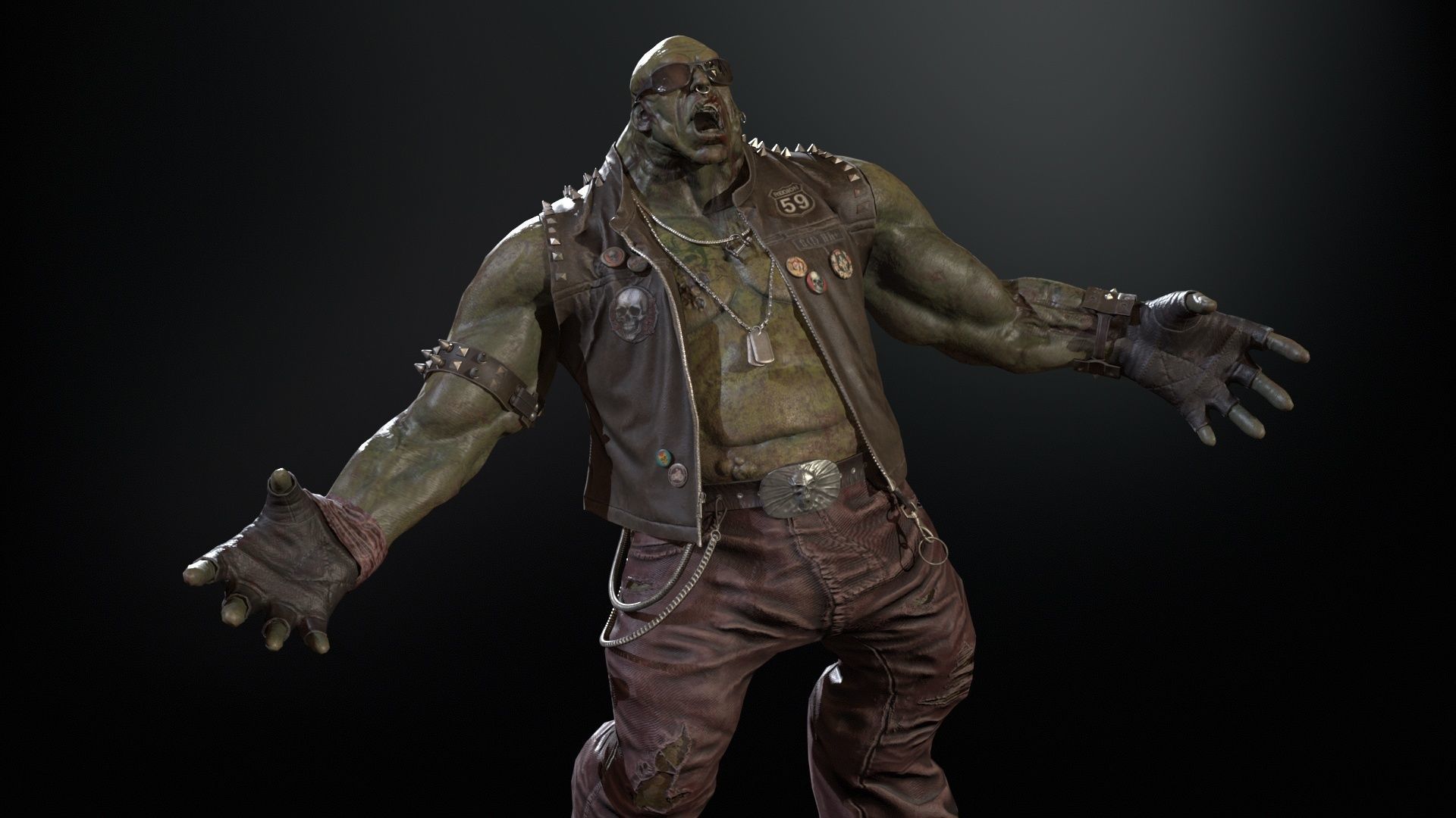 ZombieBiker Low-poly 3D model_28