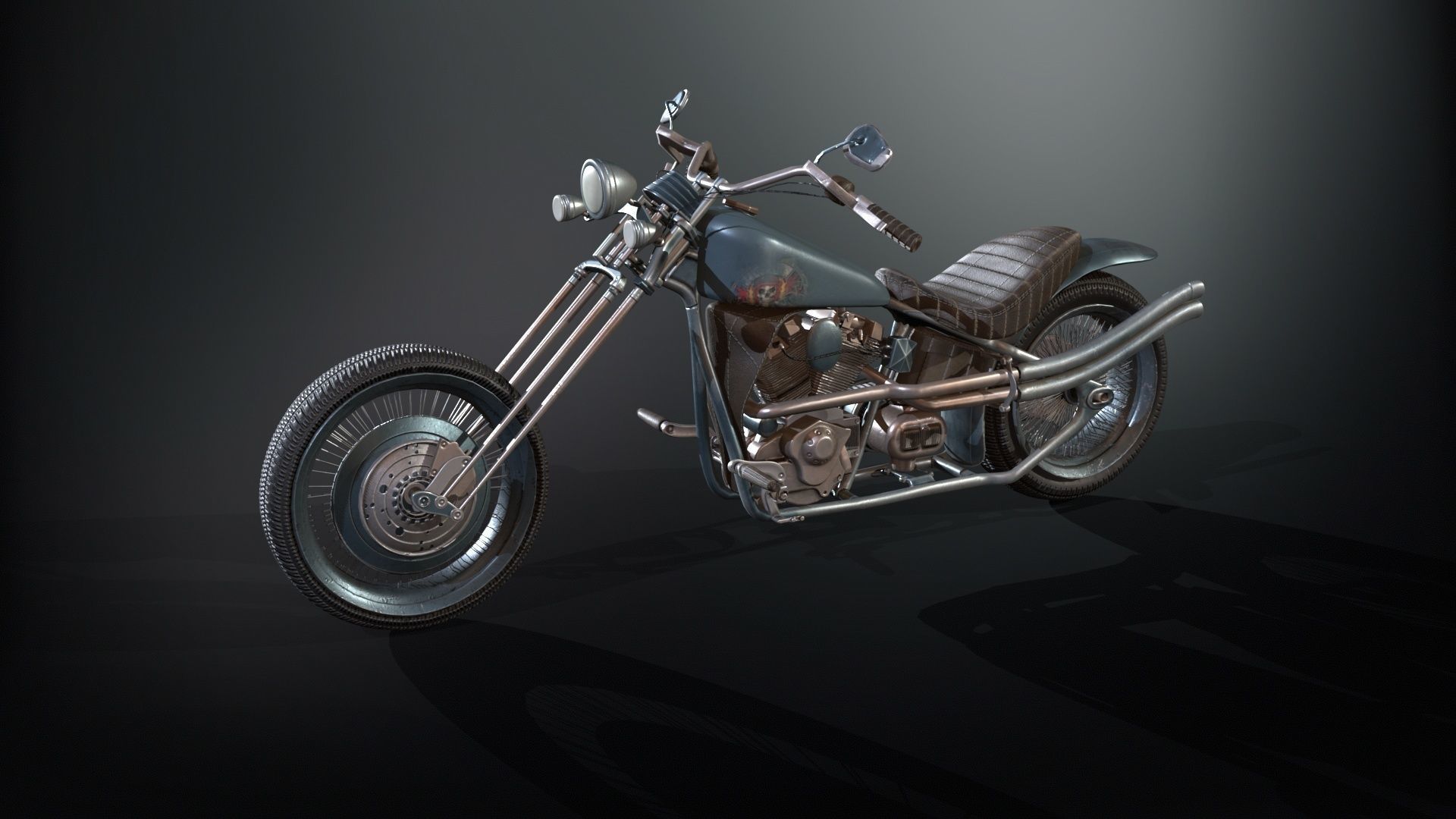 ZombieBiker Low-poly 3D model_14