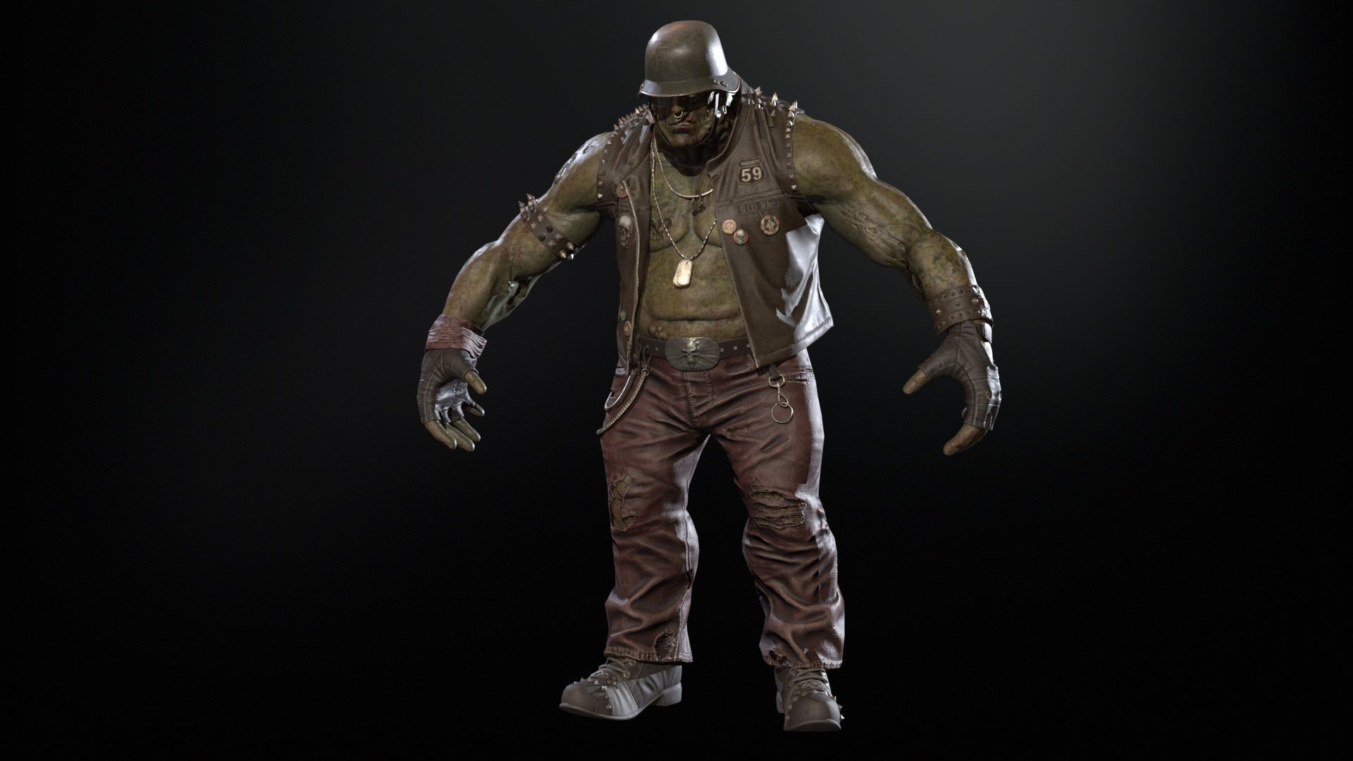 ZombieBiker Low-poly 3D model_37