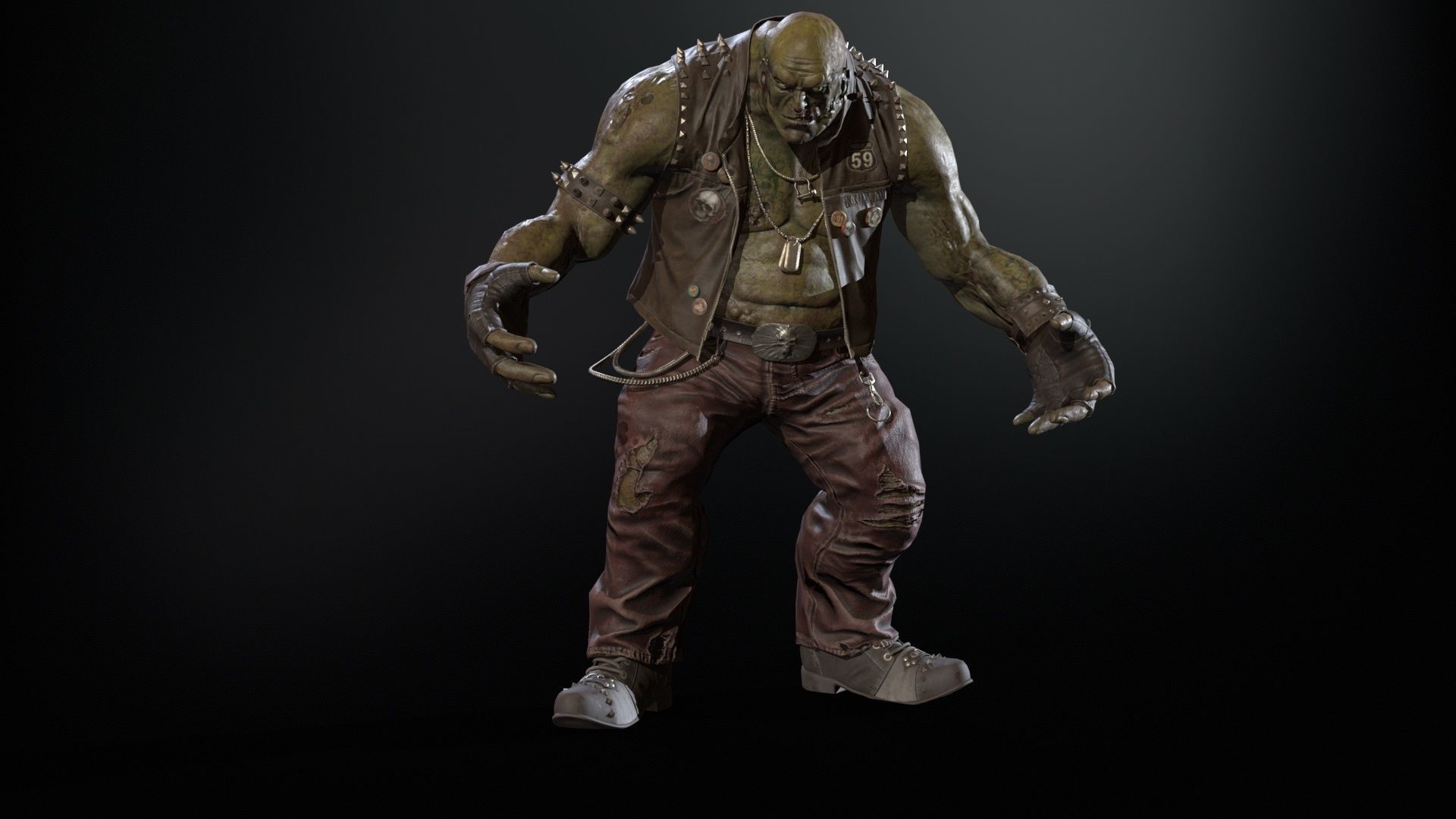 ZombieBiker Low-poly 3D model_26