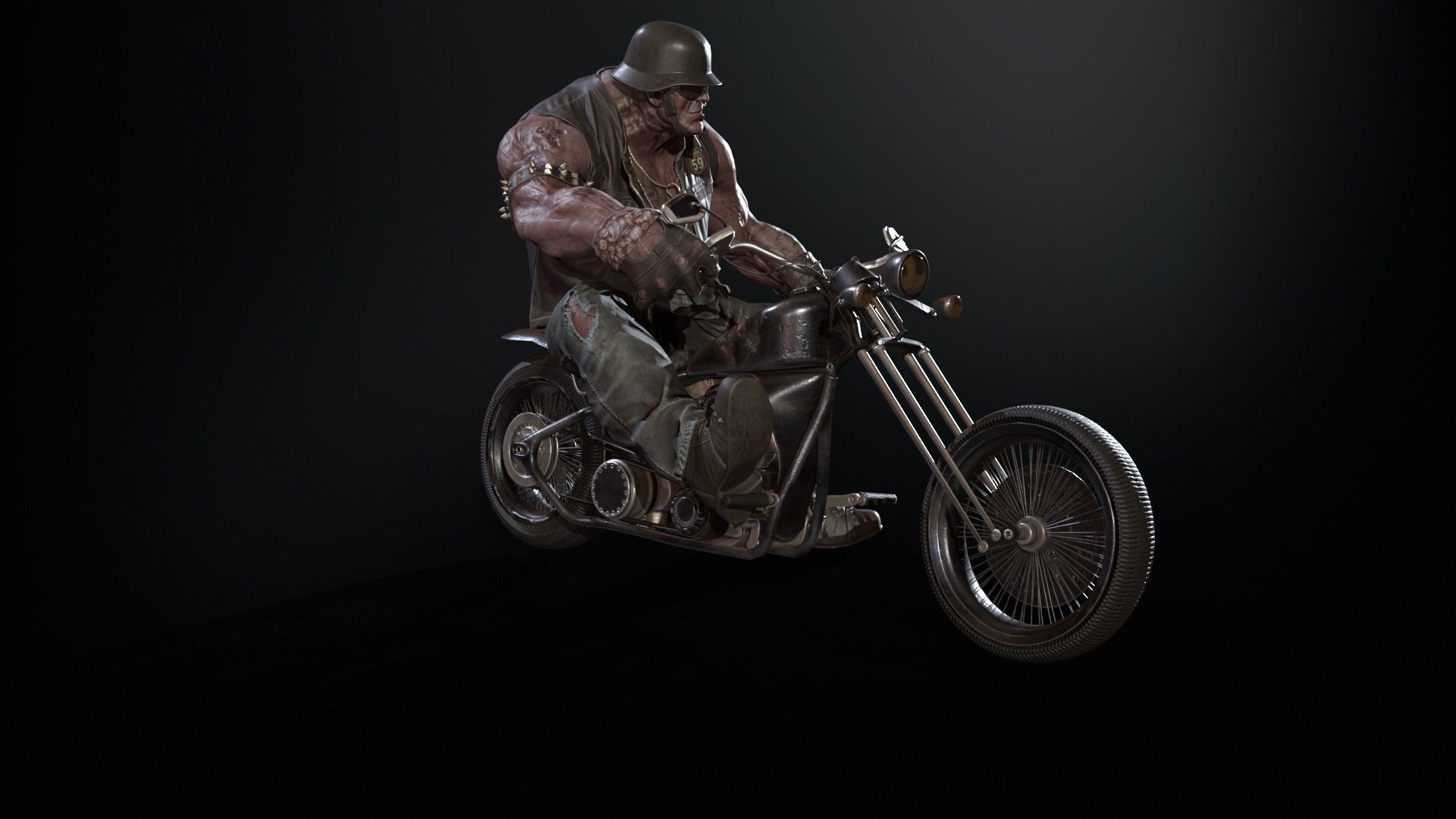 ZombieBiker Low-poly 3D model_7