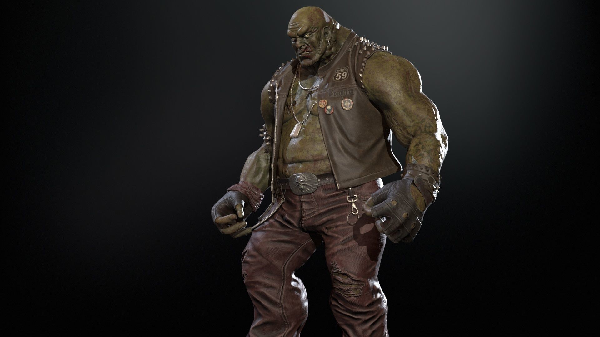 ZombieBiker Low-poly 3D model_27