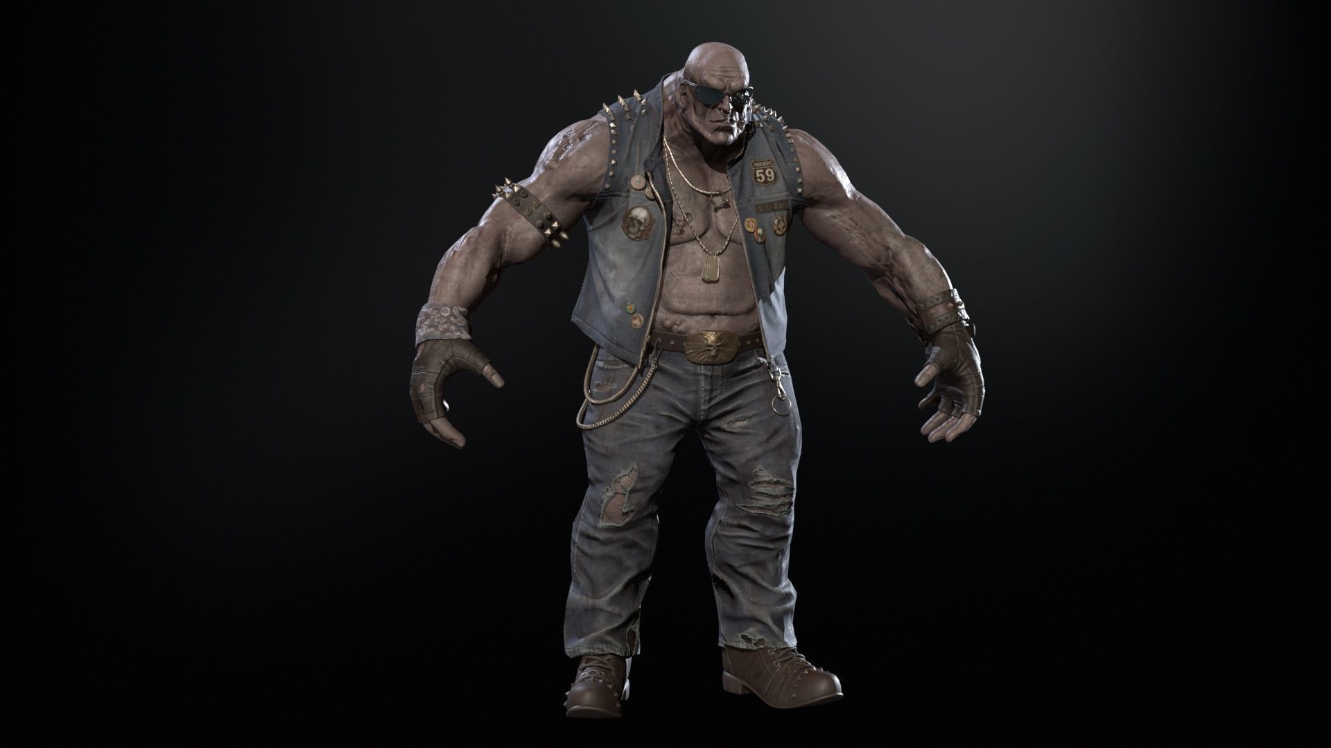 ZombieBiker Low-poly 3D model_38