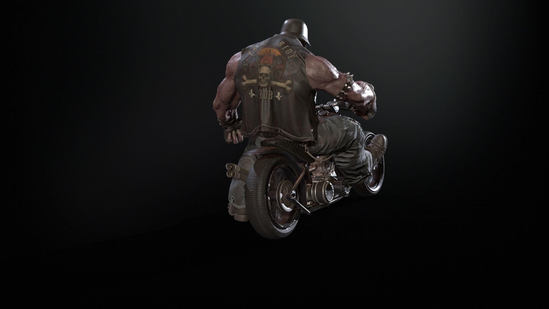 ZombieBiker Low-poly 3D model_8