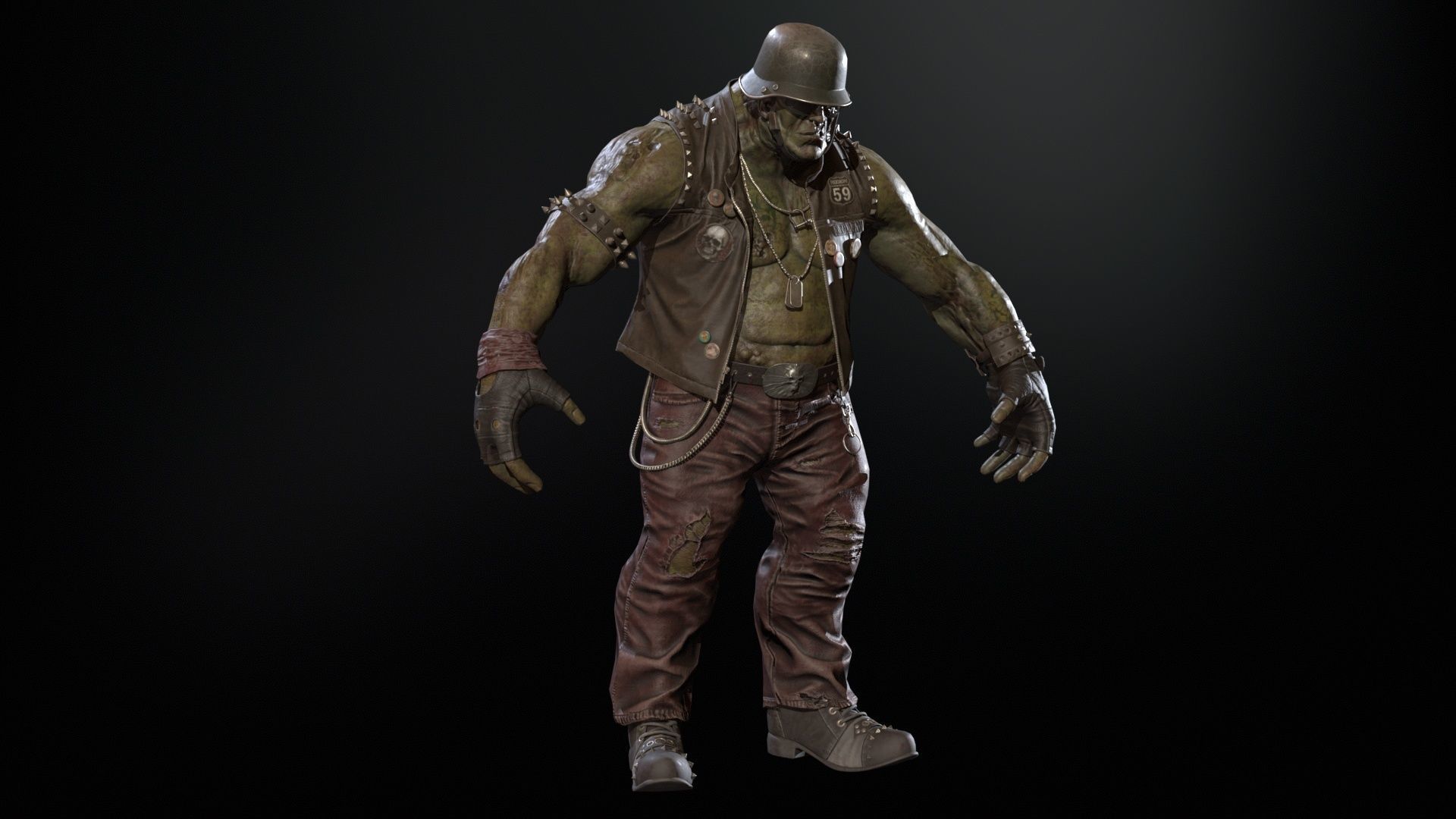 ZombieBiker Low-poly 3D model_35