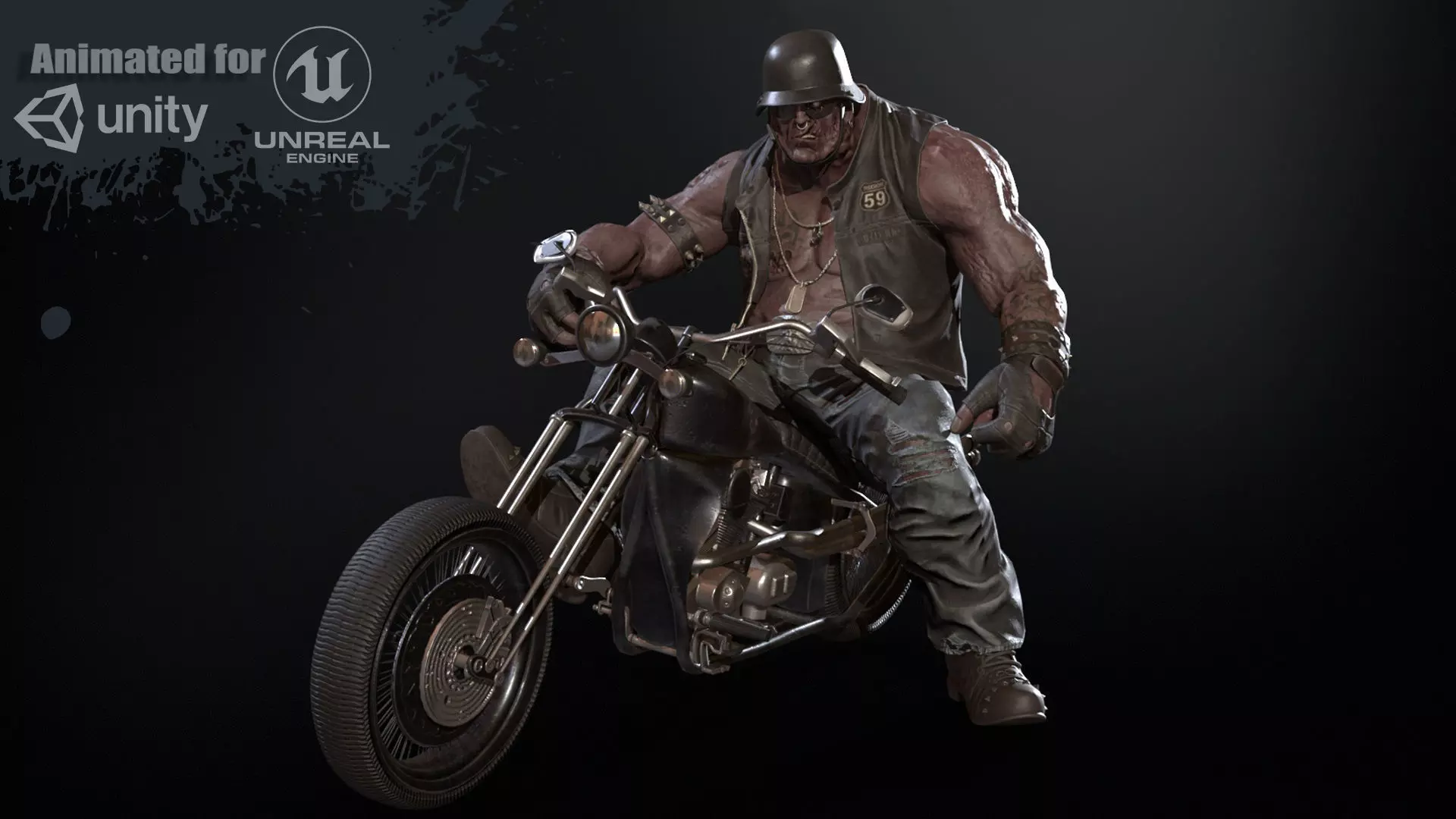 ZombieBiker Low-poly 3D model_0