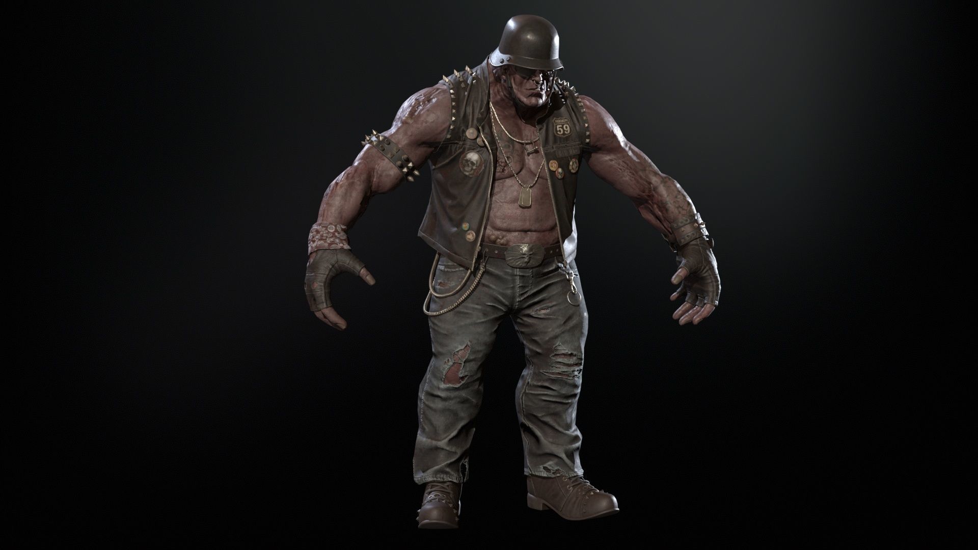 ZombieBiker Low-poly 3D model_31