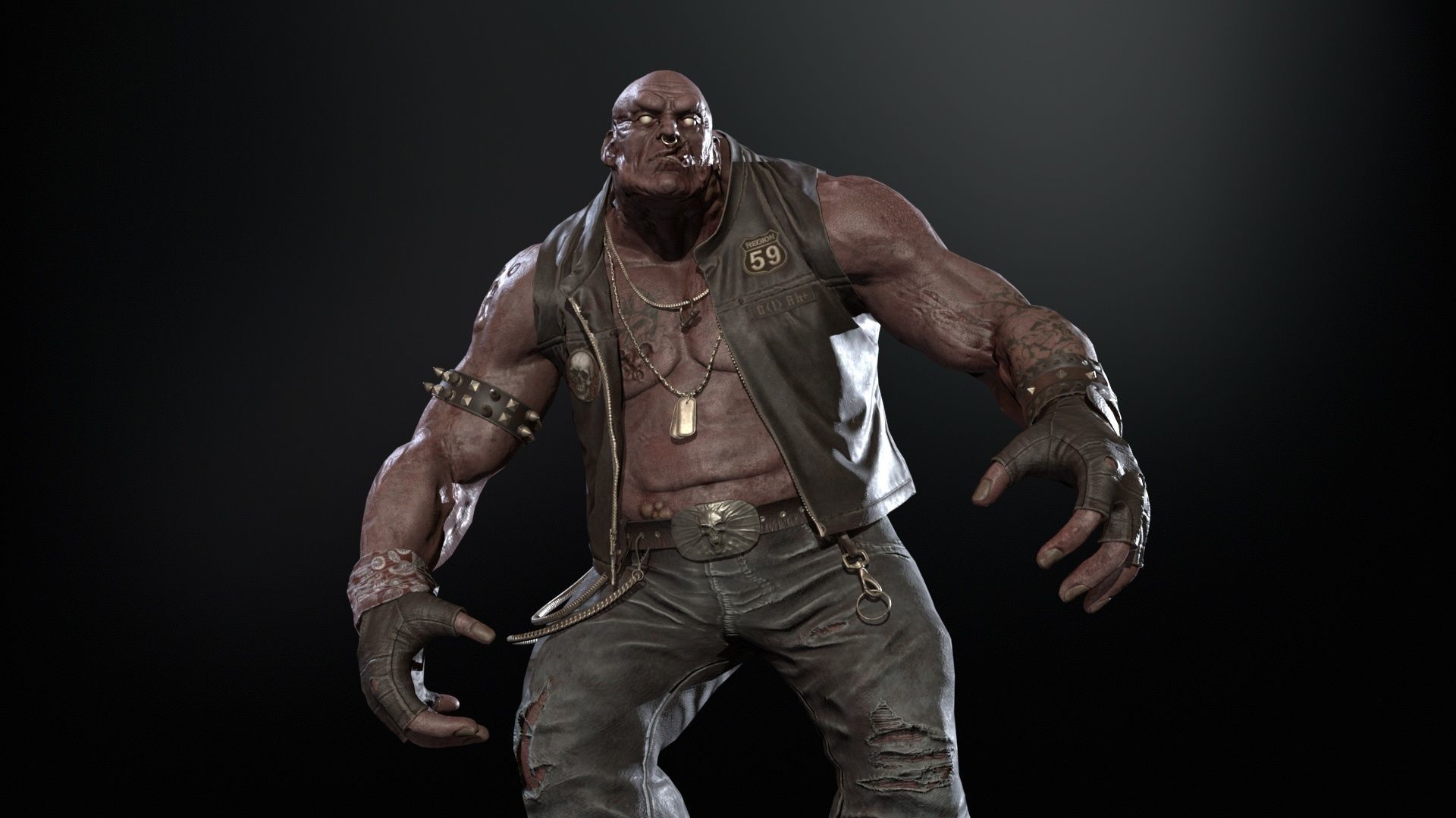 ZombieBiker Low-poly 3D model_20