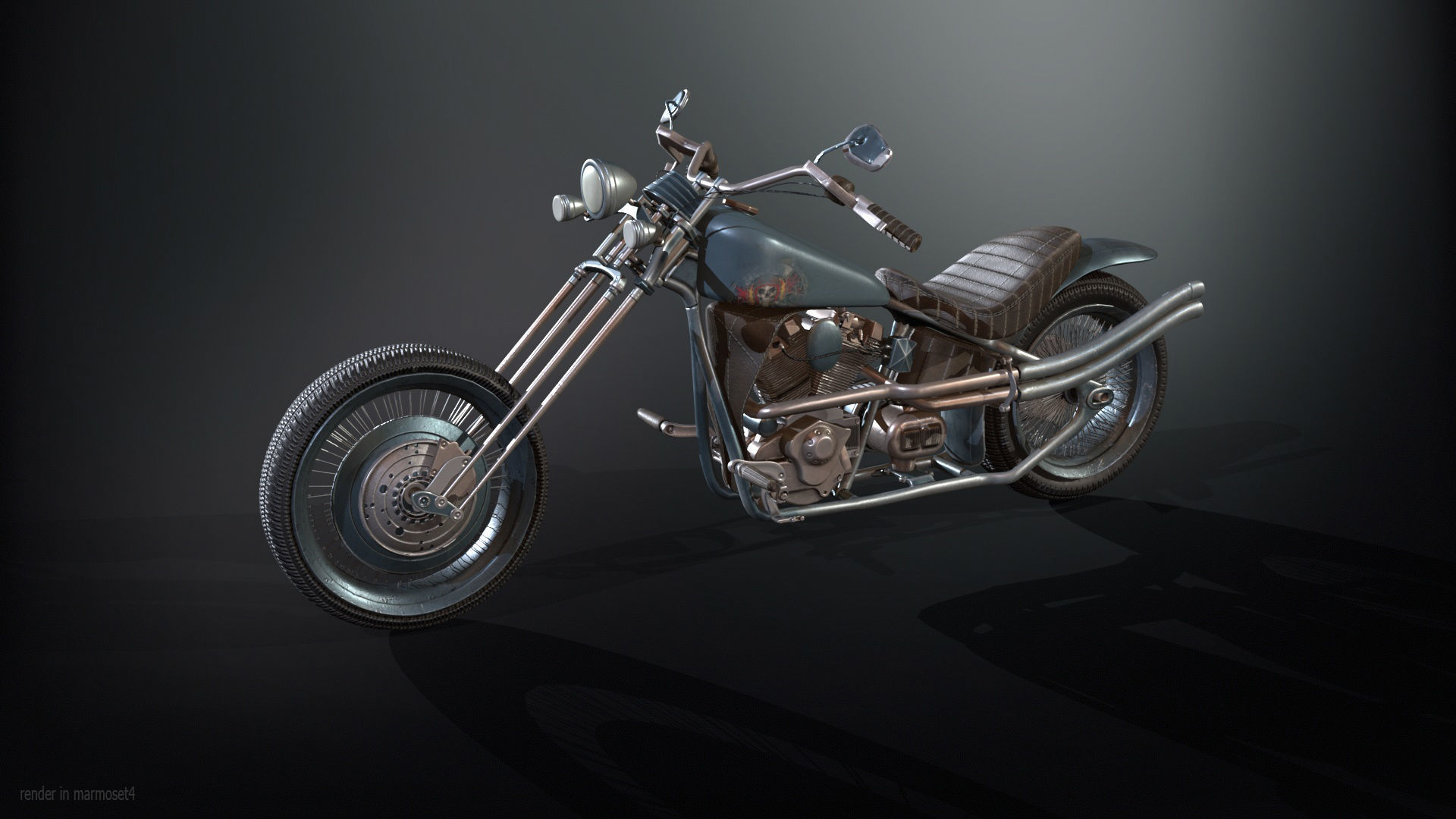 ZombieBiker Low-poly 3D model_5