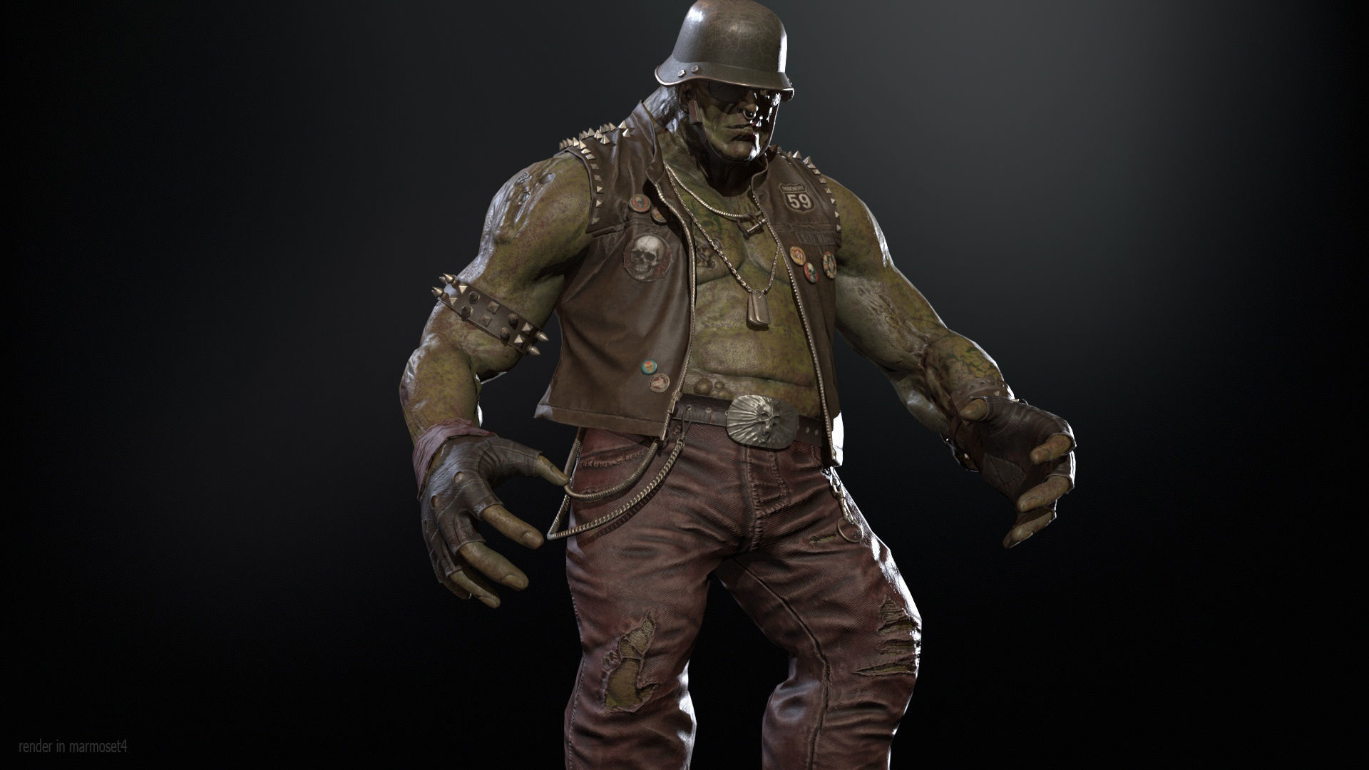 ZombieBiker Low-poly 3D model_4