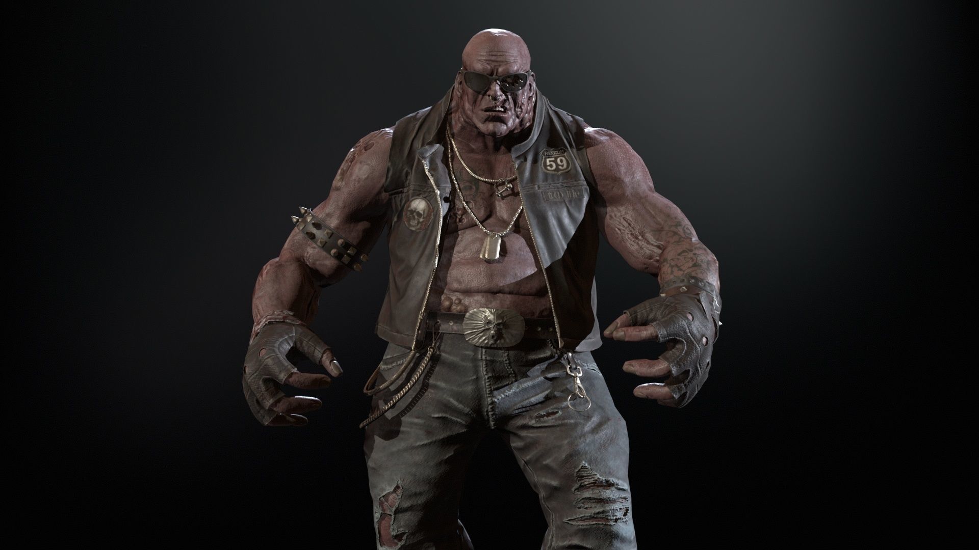 ZombieBiker Low-poly 3D model_19