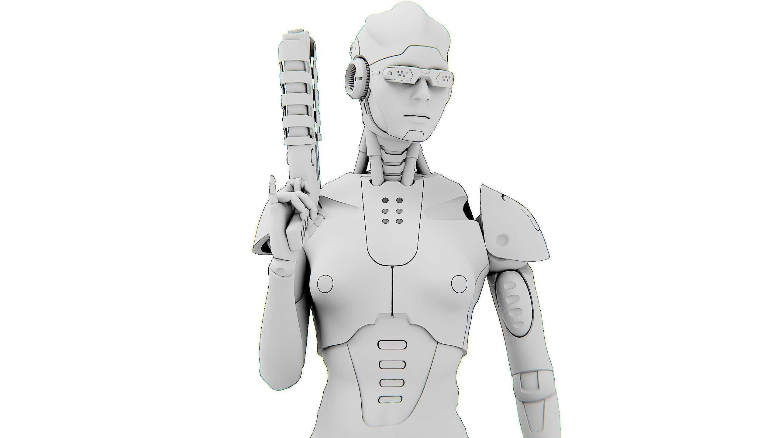 ANDROID GENOVA-X  Rigged for Unreal Engine - Unity - MIXAMO 3D model_34