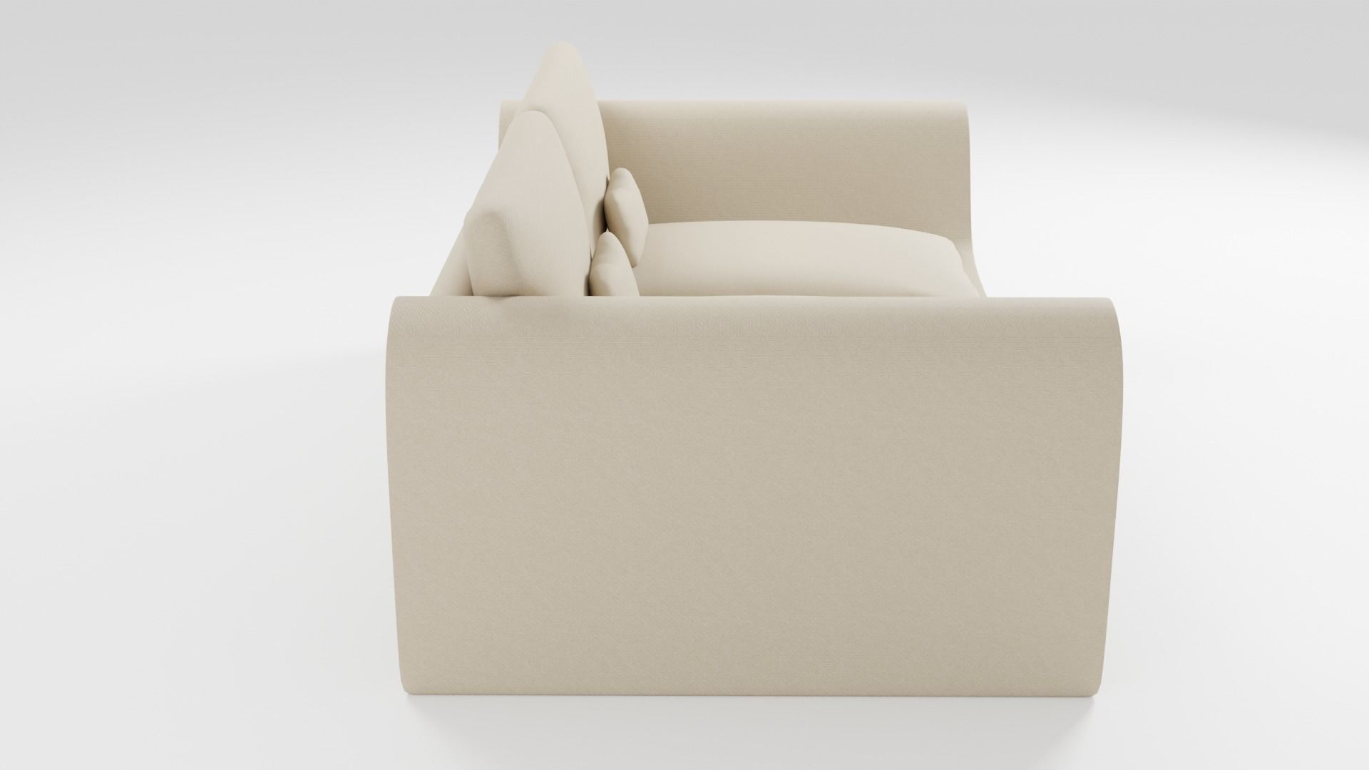 Sofa in a modern minimalist style in beige tones 3D model_1